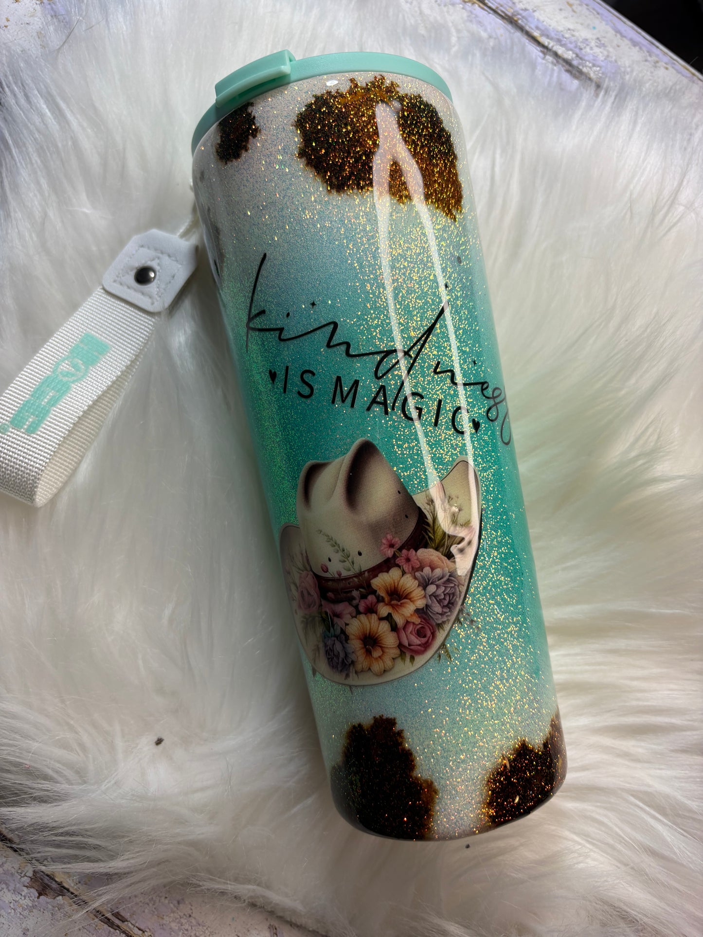 Kindness Is Magic – 18 oz Western Glitter Coffee Cup