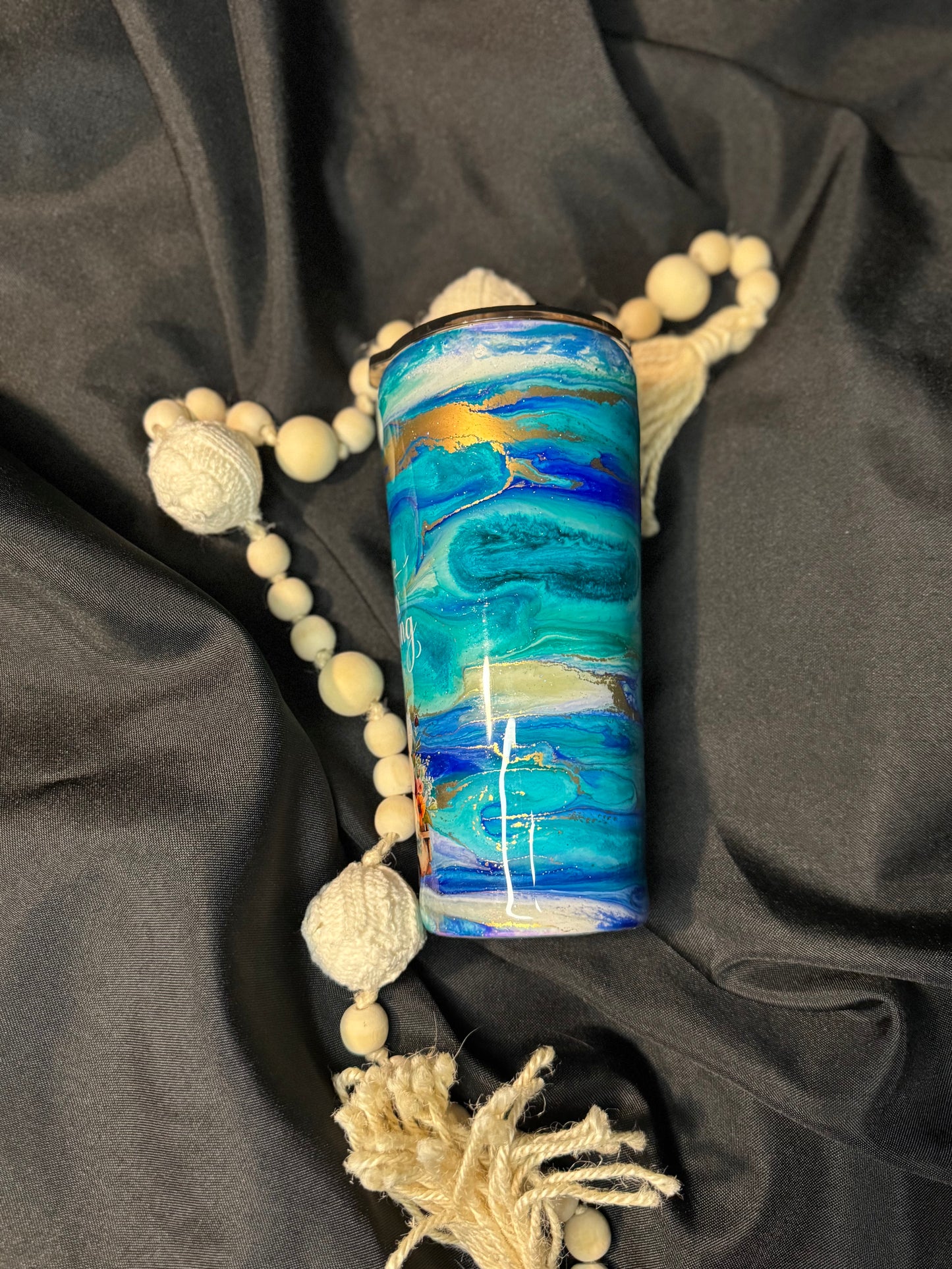 💙 24 oz Blue Jewel Ink Swirl Tumbler 💙