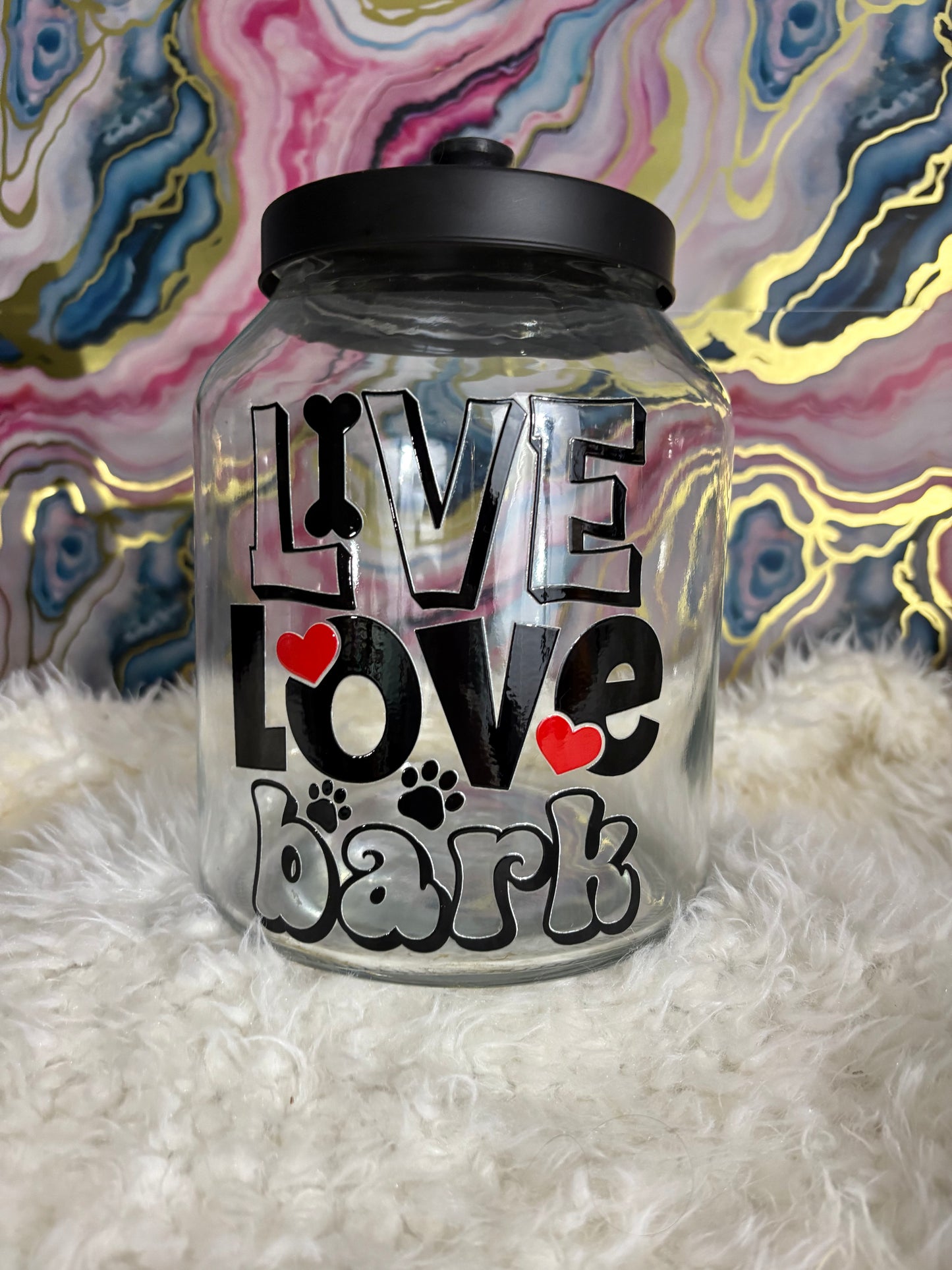 🐾 107 oz Dog Treat Canister – “Live Love Bark” Edition ❤️
