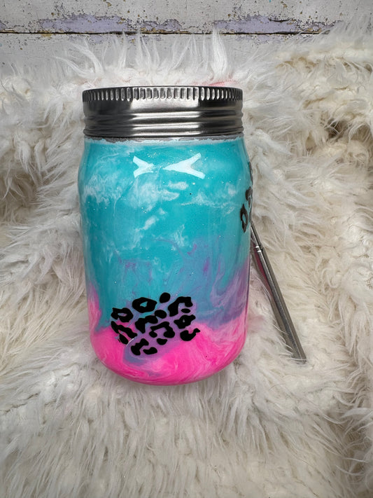 Retro Rock Personalized 10 oz Mason Jar Tumbler