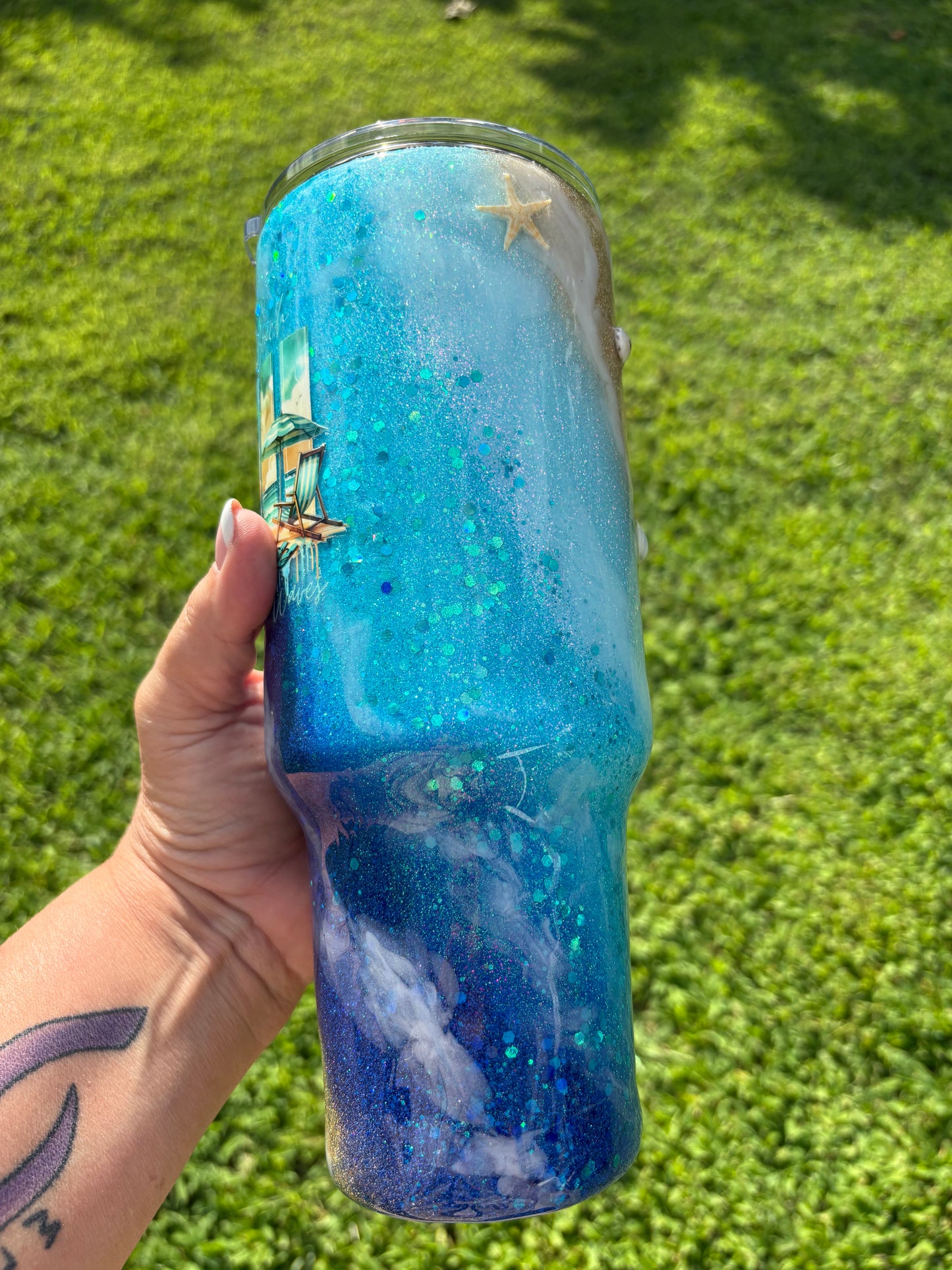 Life’s a Beach Make Some Waves – 40 oz Curved Tumbler