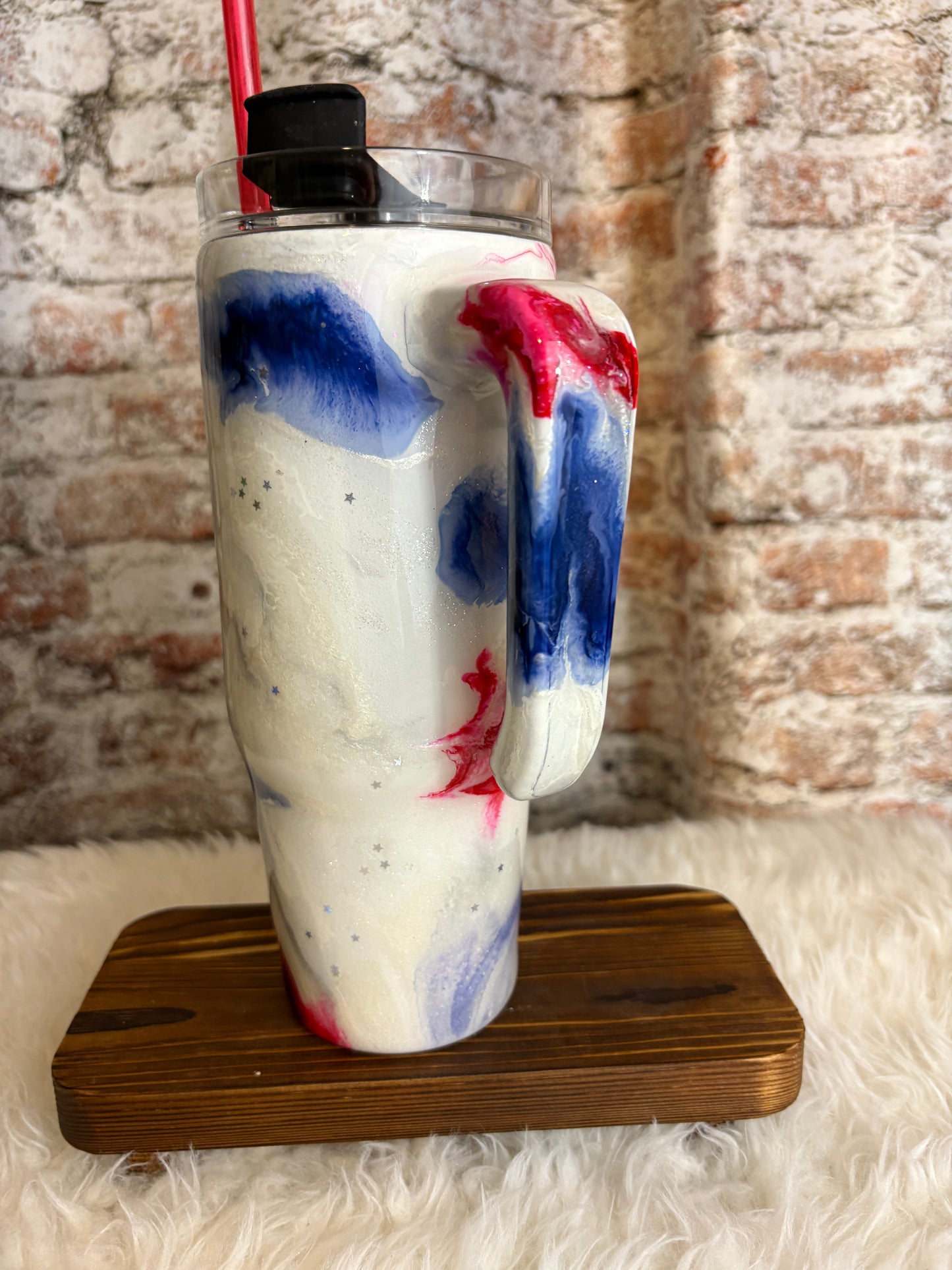 Celebrate in Style with Our 30oz Patriotic Ink Swirl Tumbler!