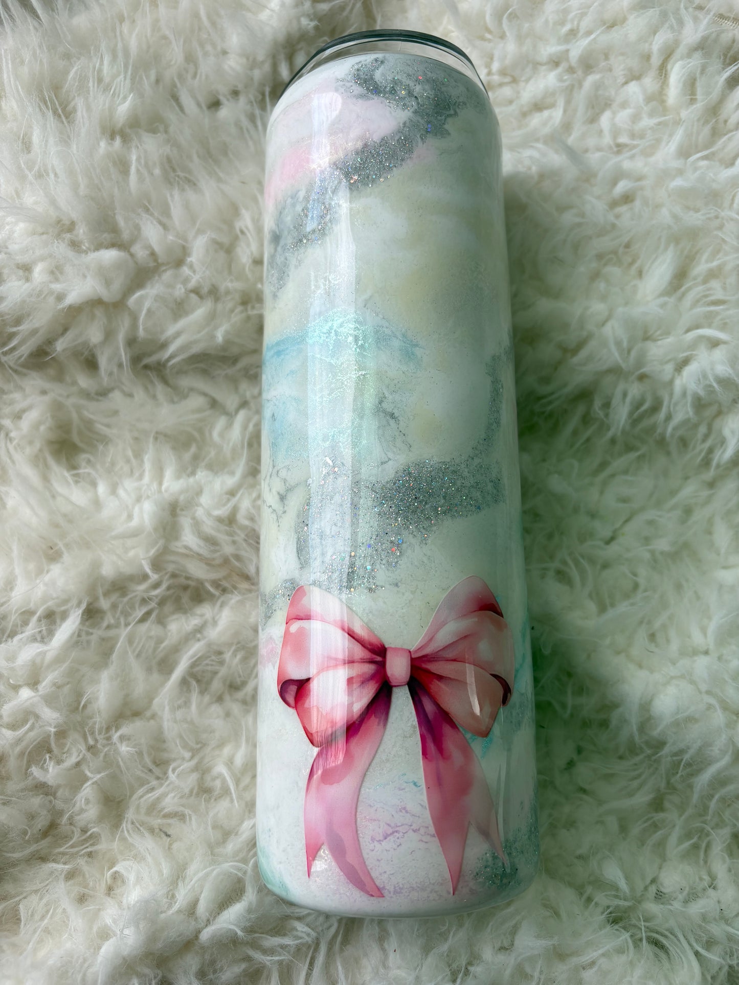 30 oz Mama Tumbler – Pastel Ink Swirl Custom Epoxy Cup