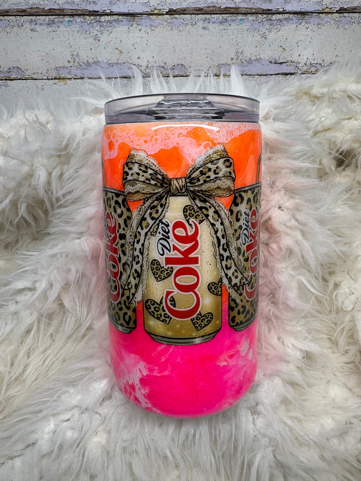 Diet Coke Leopard 14 oz Skinny Straight Tumbler