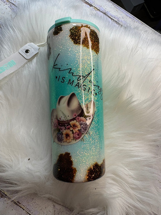 Kindness Is Magic – 18 oz Western Glitter Coffee Cup