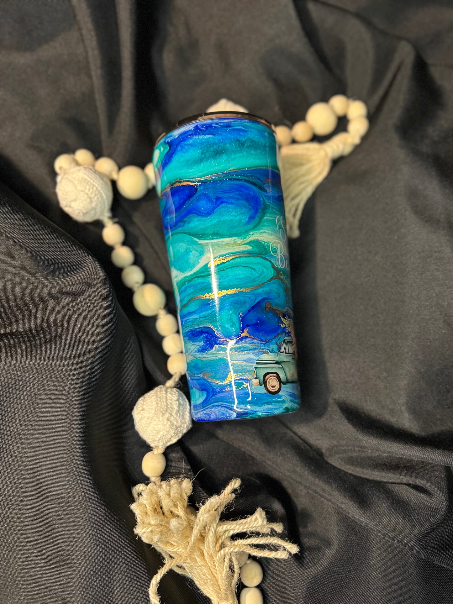 💙 24 oz Blue Jewel Ink Swirl Tumbler 💙