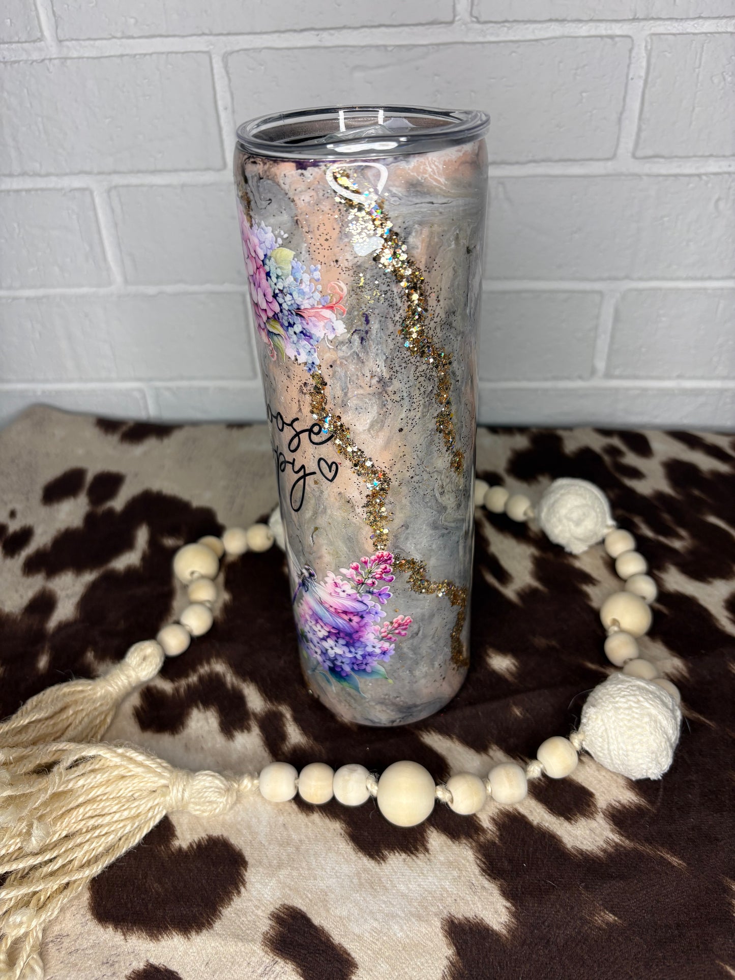 🌸 Serenity in a Cup – 30 oz Handled Tumbler 🌸