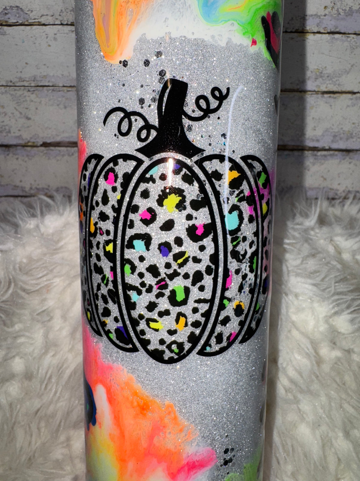 Fall But Make It Neon – 35 oz Glitter Epoxy Tumbler