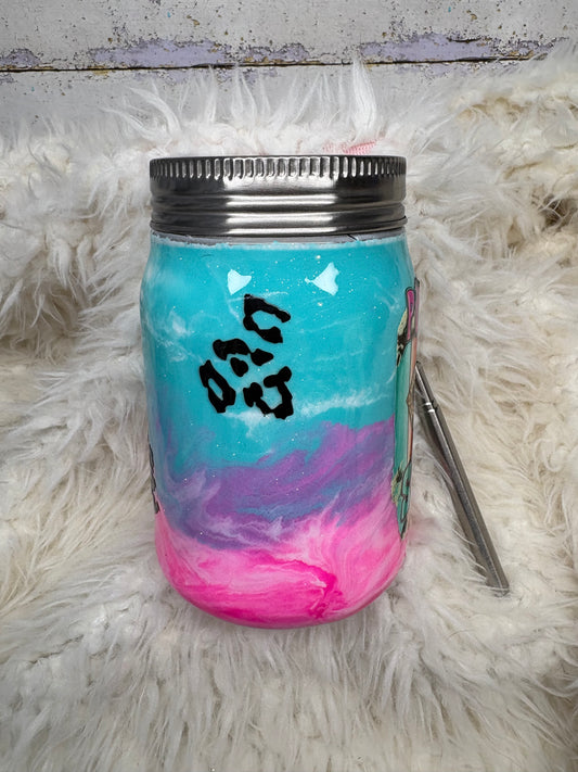 Retro Rock Personalized 10 oz Mason Jar Tumbler