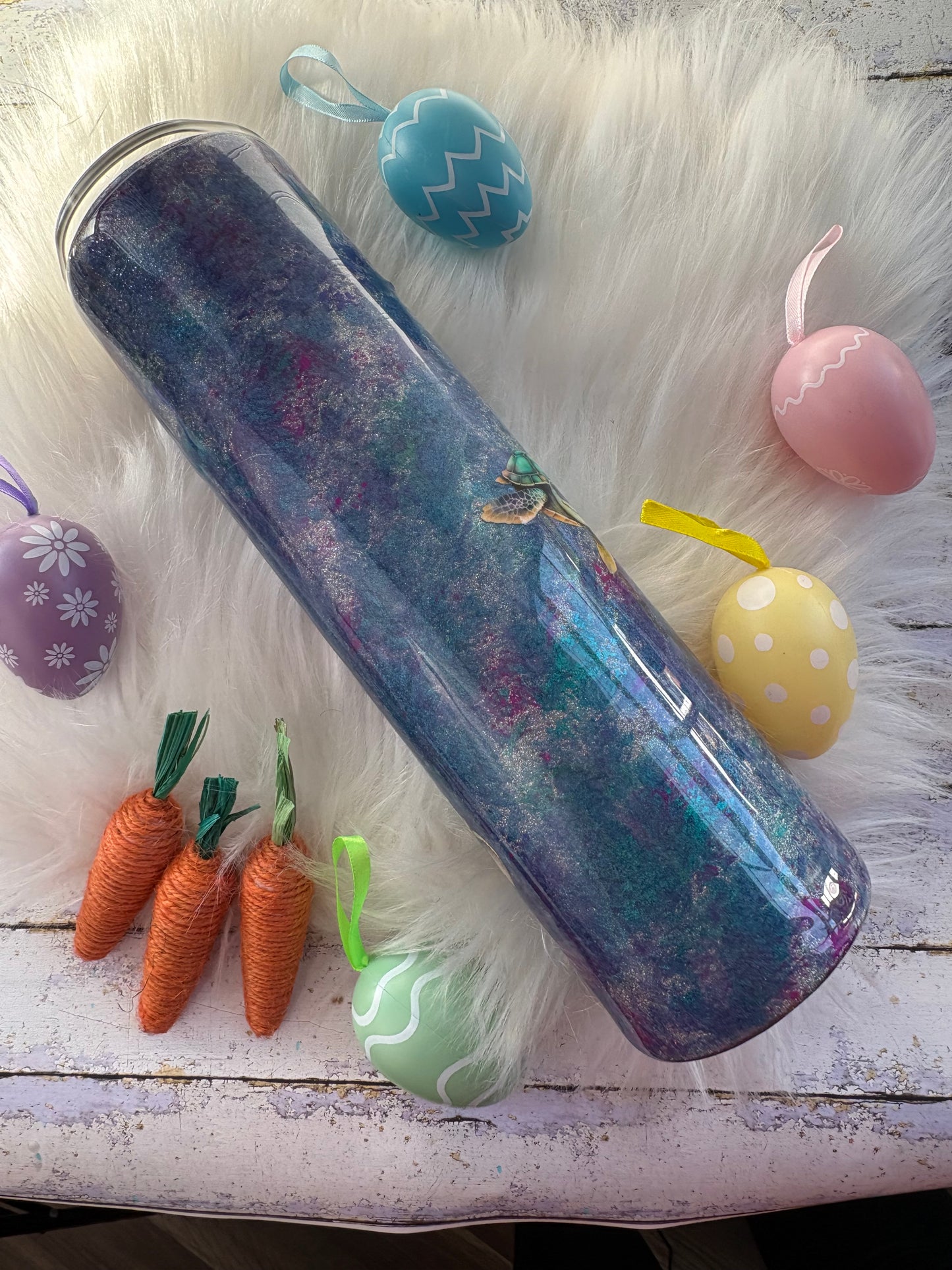 30 oz Mermaid & Sea Turtle Mica Patina Tumbler