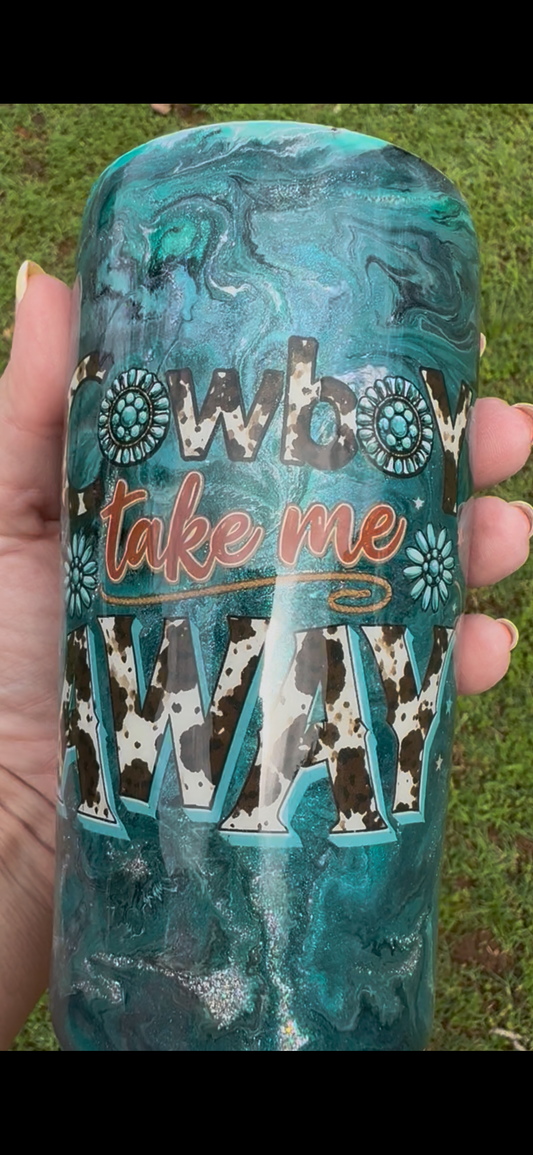 Cowboy Take Me Away 4-in-1 Can Coozie 🤎✨