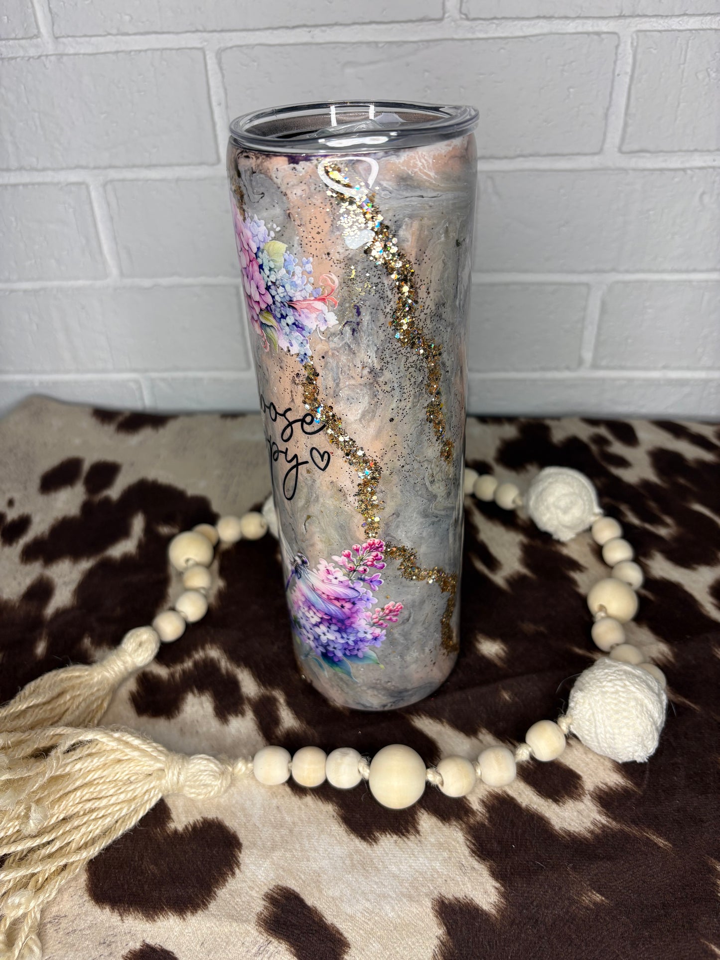 🌸 Serenity in a Cup – 30 oz Handled Tumbler 🌸