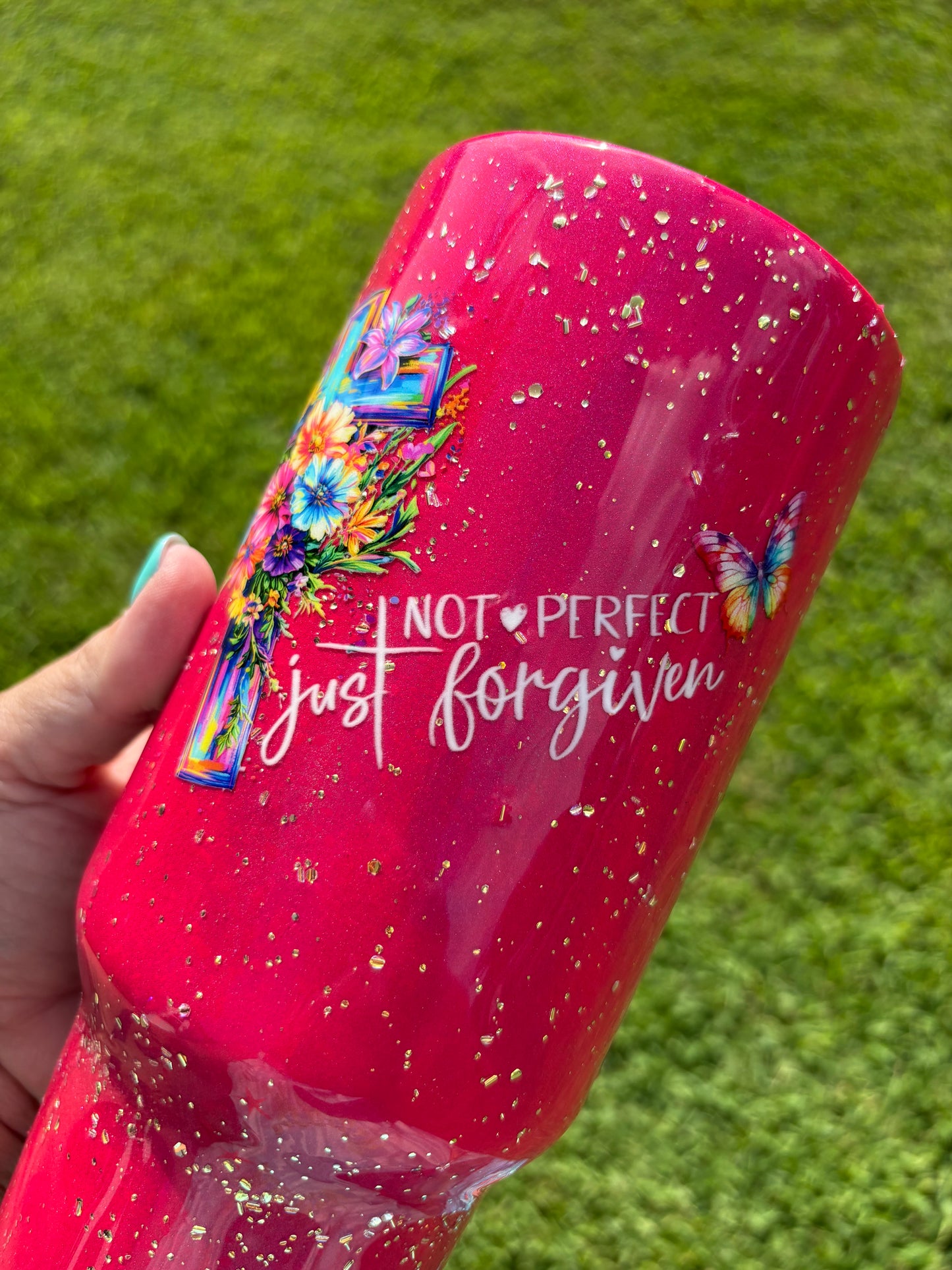 NOT PERFECT, JUST FORGIVEN – 40 OZ CURVED TUMBLER