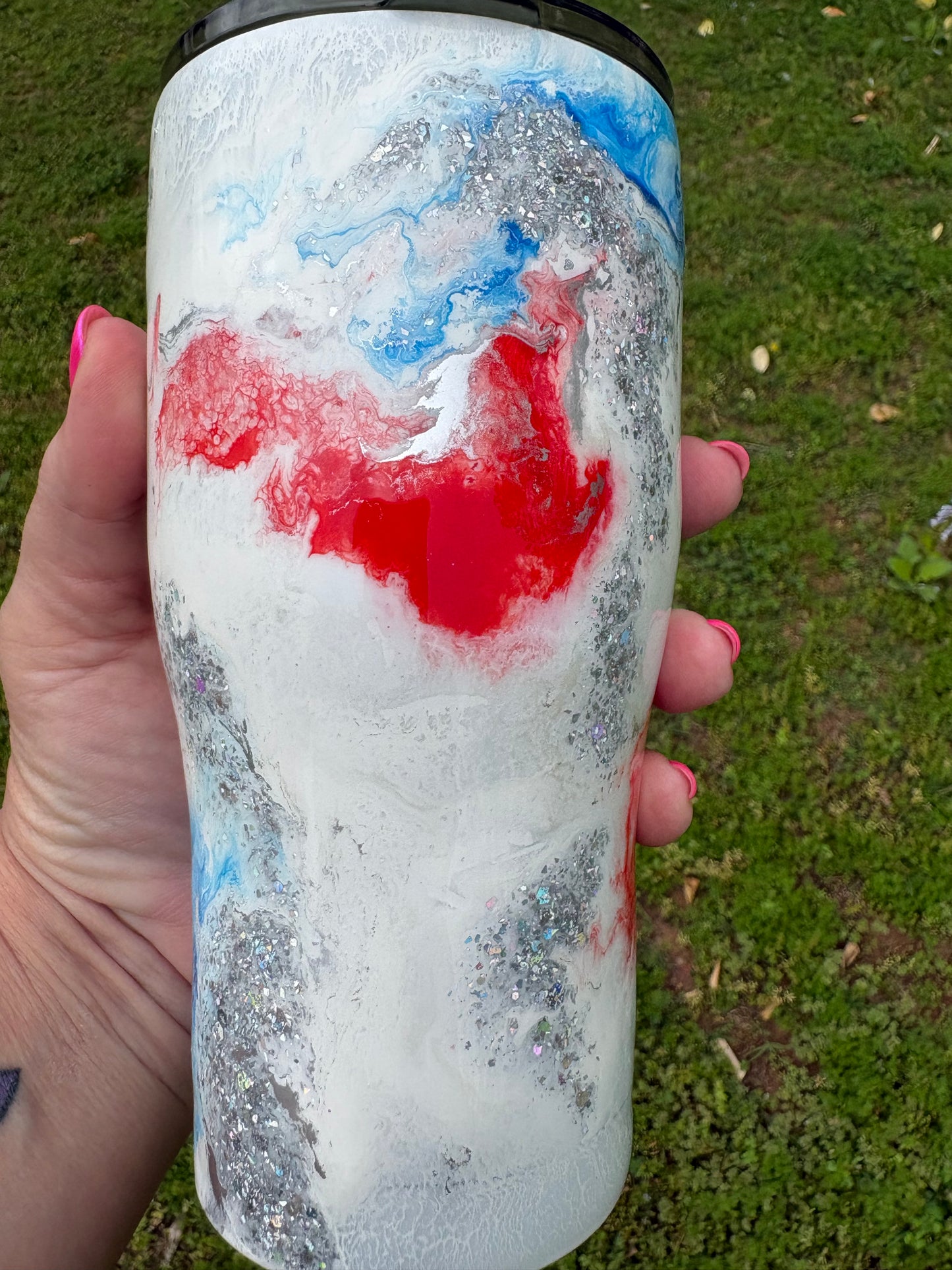 🇺🇸✨ 20 oz “Red, White and Fabulous” Patriotic Peacock Tumbler ✨🇺🇸
