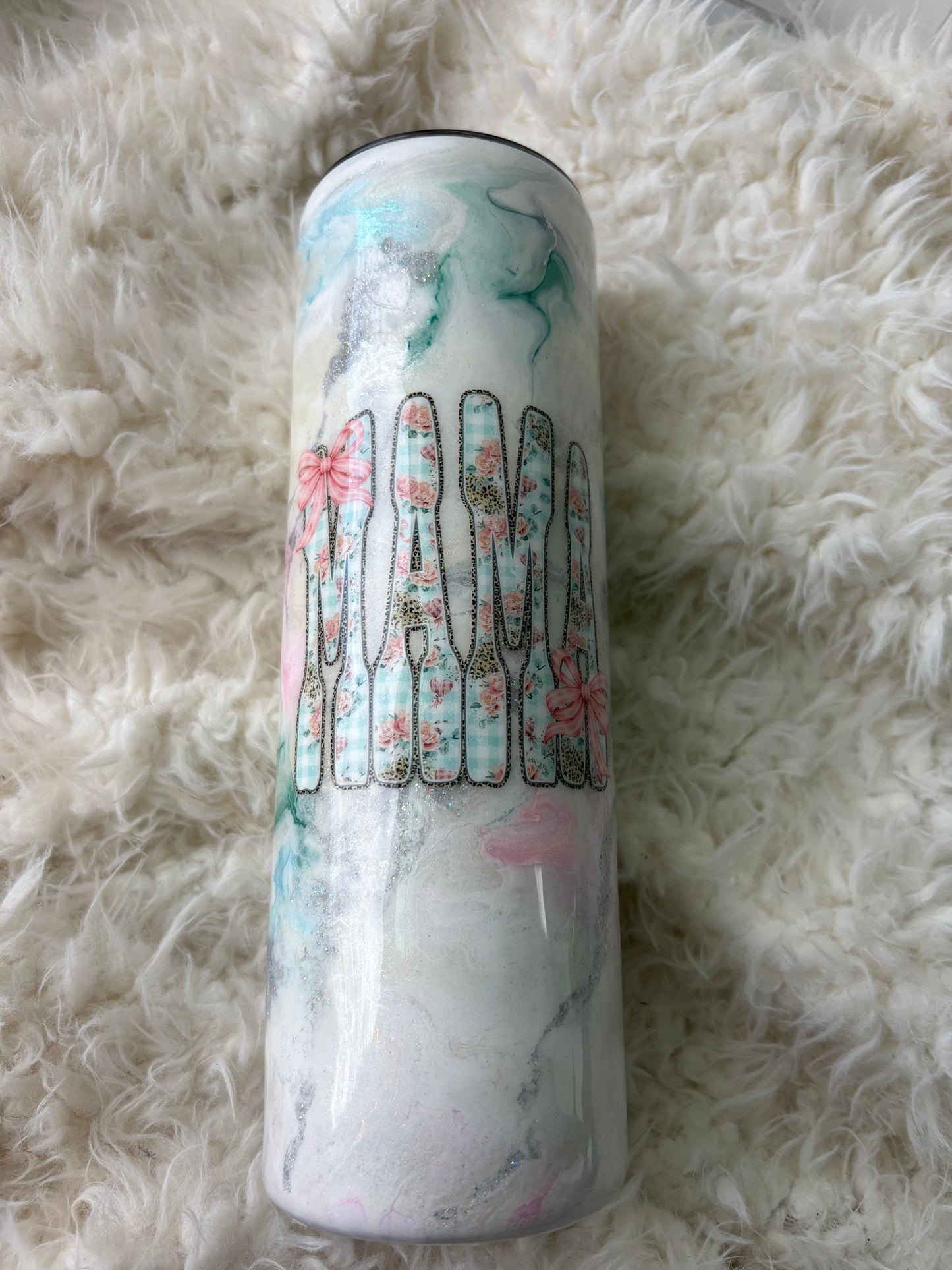 30 oz Mama Tumbler – Pastel Ink Swirl Custom Epoxy Cup