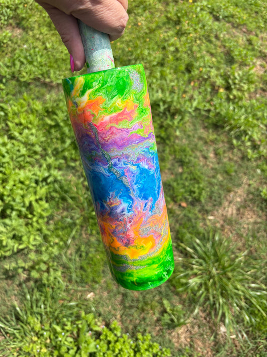 30 oz Custom Colorful Swirl Tumbler with Dual Lids