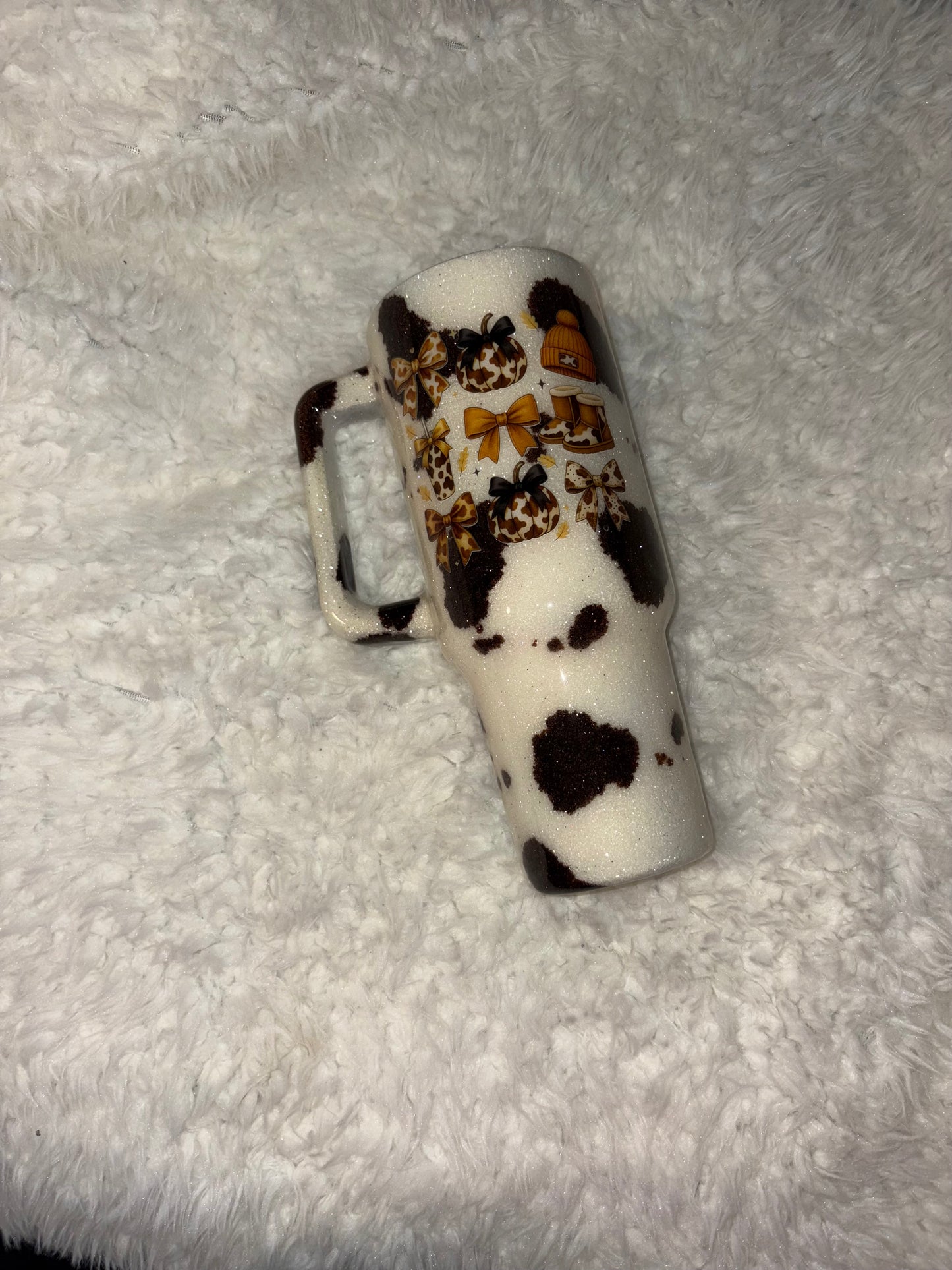 🤎 40oz Cow Print & Leopard Bow Tumbler 🤎