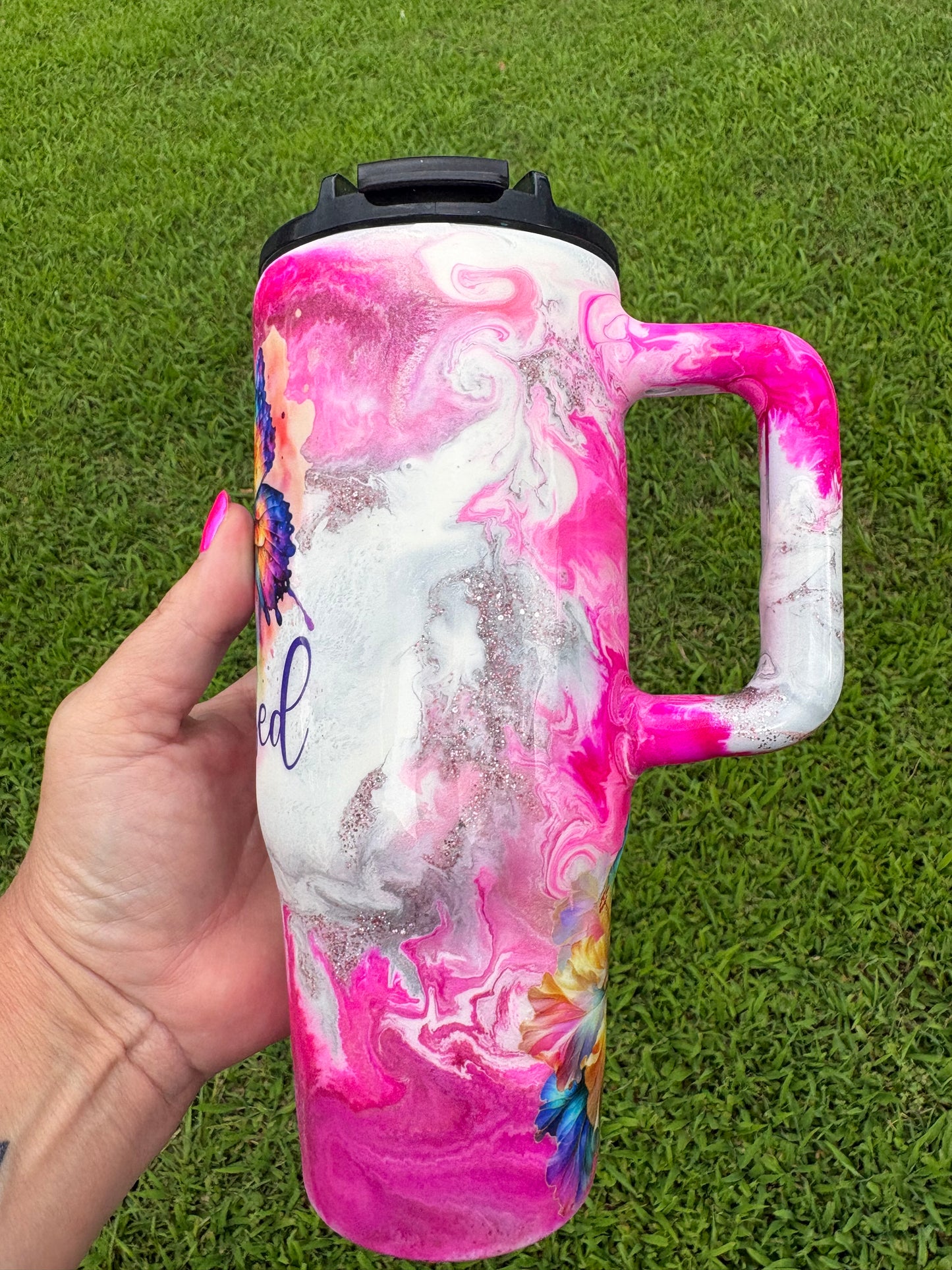 🦋 Blessed 30 oz Handled Tumbler 🦋