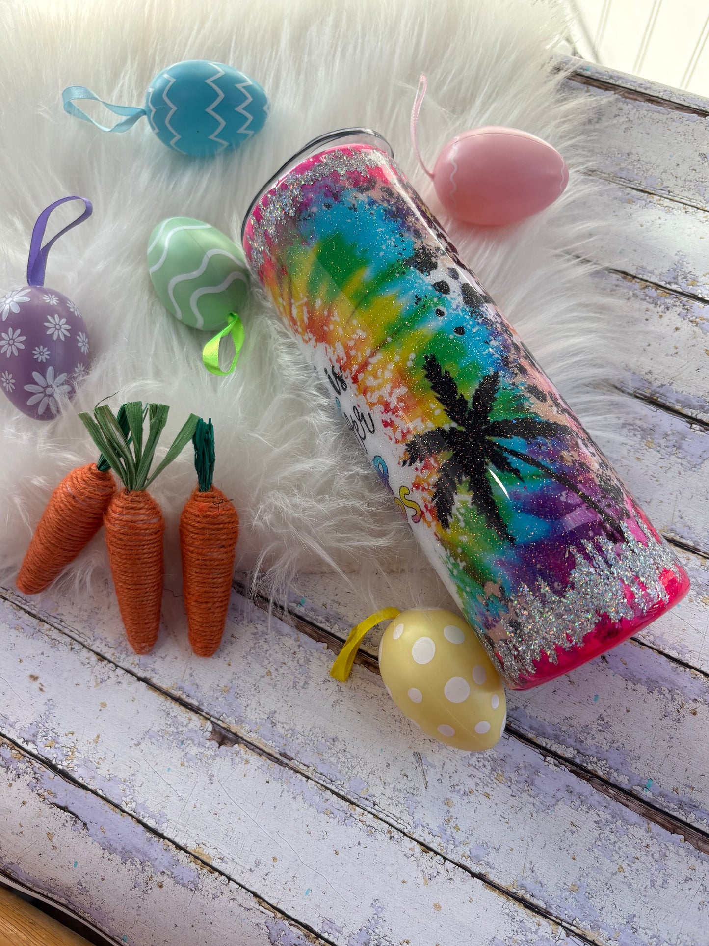 20 oz Life Is Better in Flip Flops Glitter Tumbler