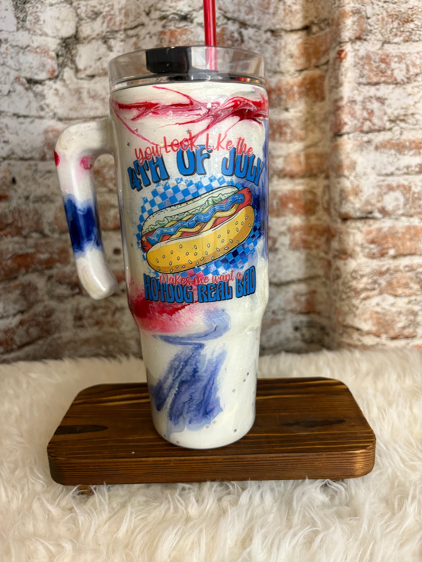 Celebrate in Style with Our 30oz Patriotic Ink Swirl Tumbler!
