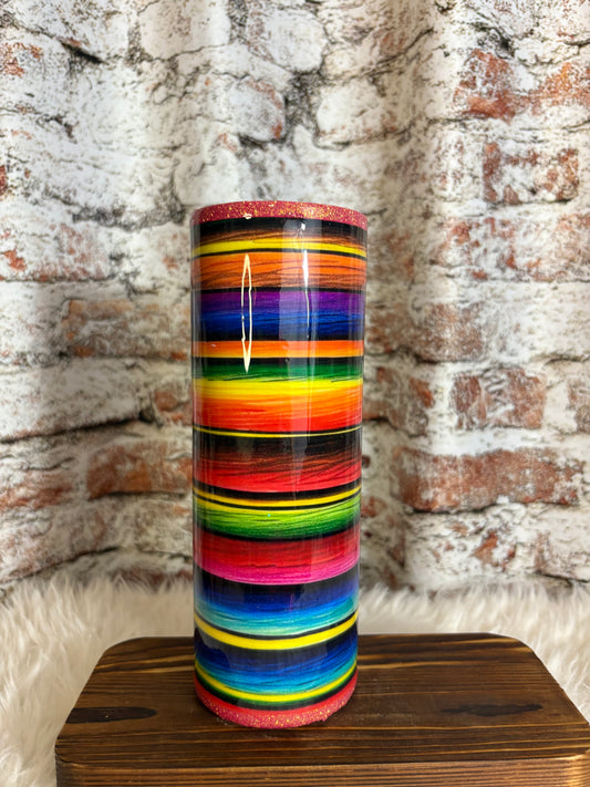 🌈✨ Serape Sunset Tumbler – 20oz | You Pick the Decal! 🖌️