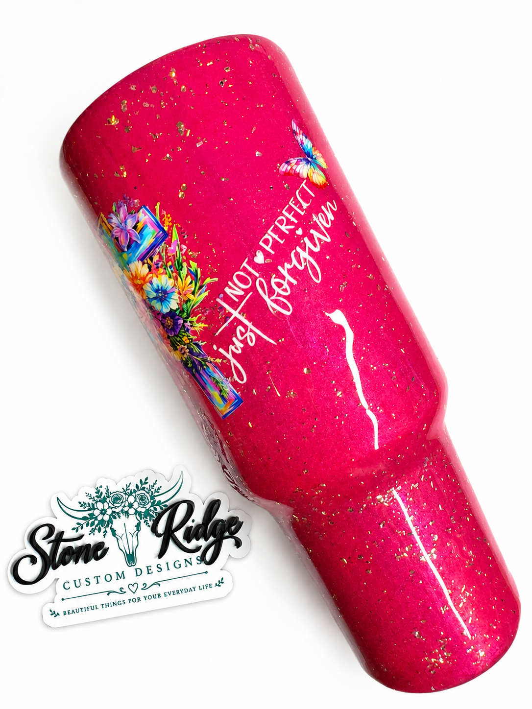 NOT PERFECT, JUST FORGIVEN – 40 OZ CURVED TUMBLER