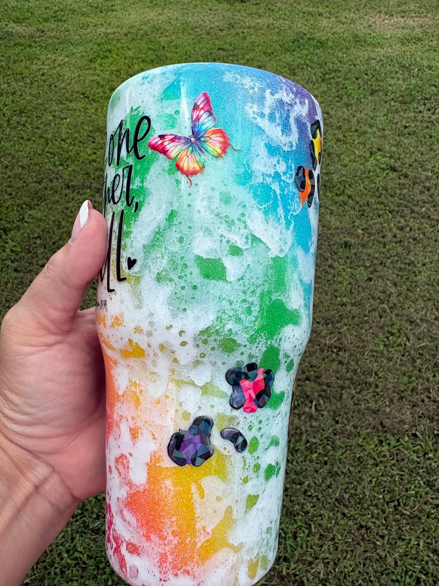 Love One Another | 30 oz Handmade Glitter Tumbler