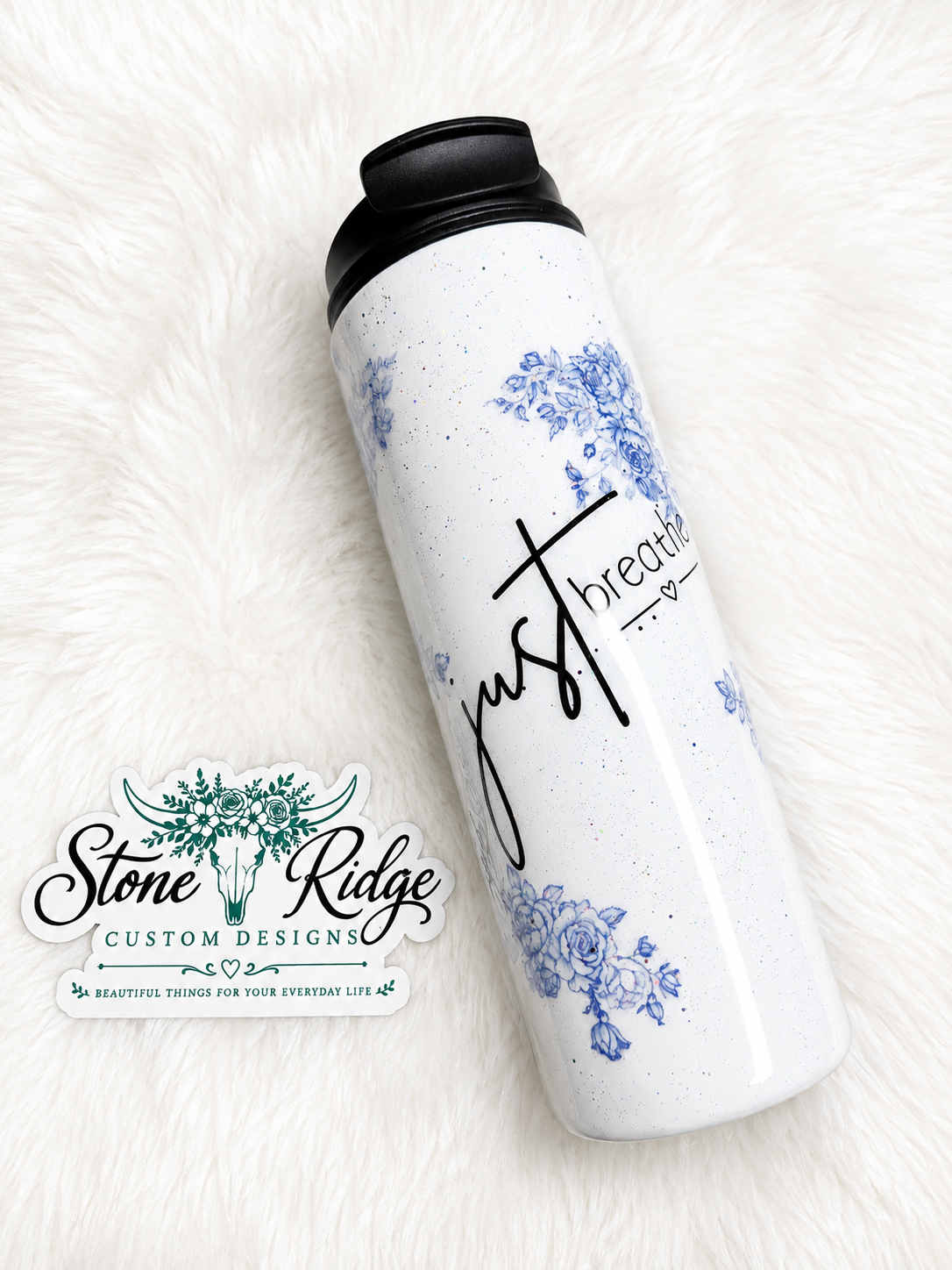 JUST BREATHE – 18 OZ COFFEE TRAVEL MUG