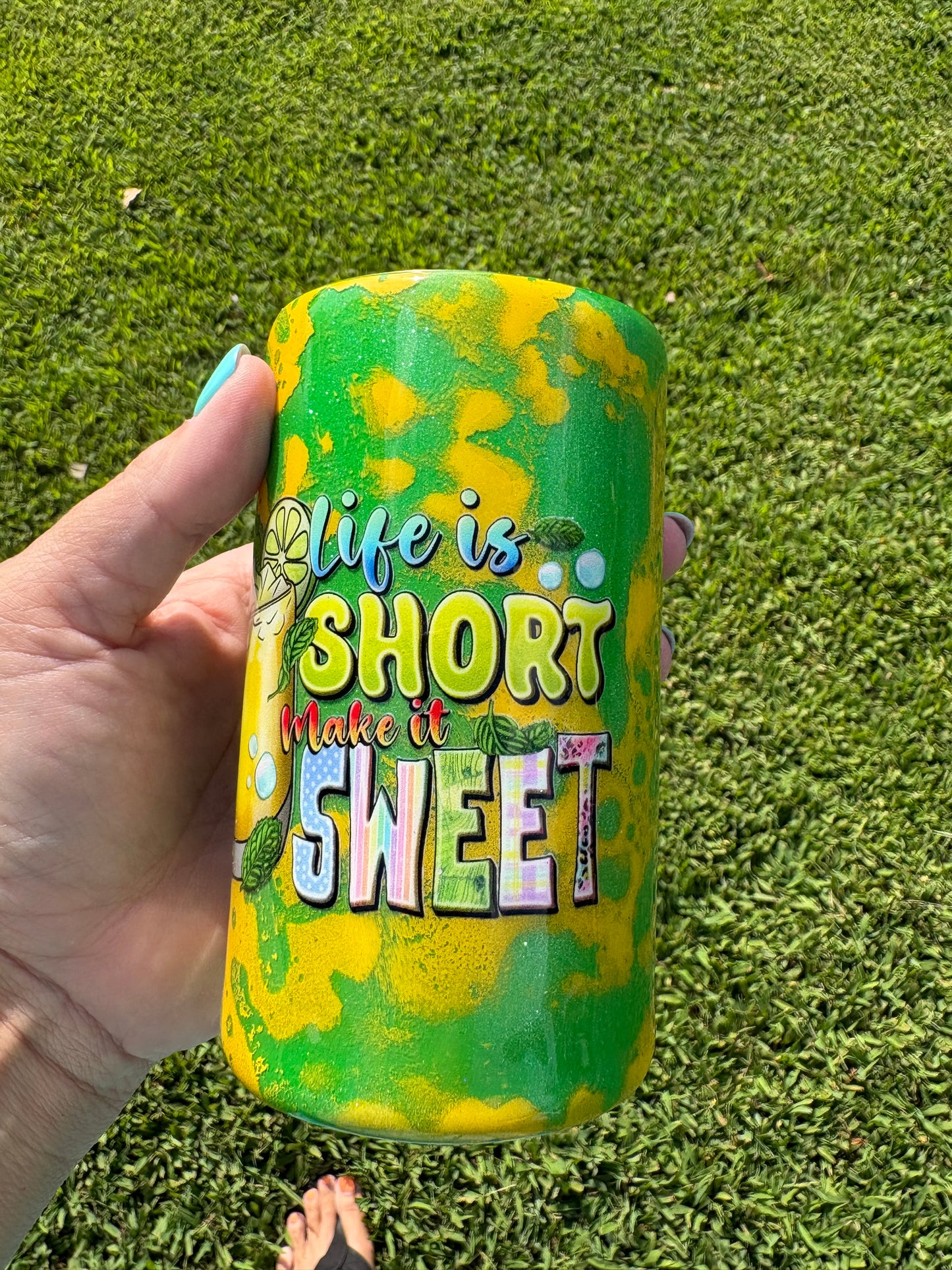 LIFE IS SHORT — MAKE IT SWEET – 14 OZ TUMBLER