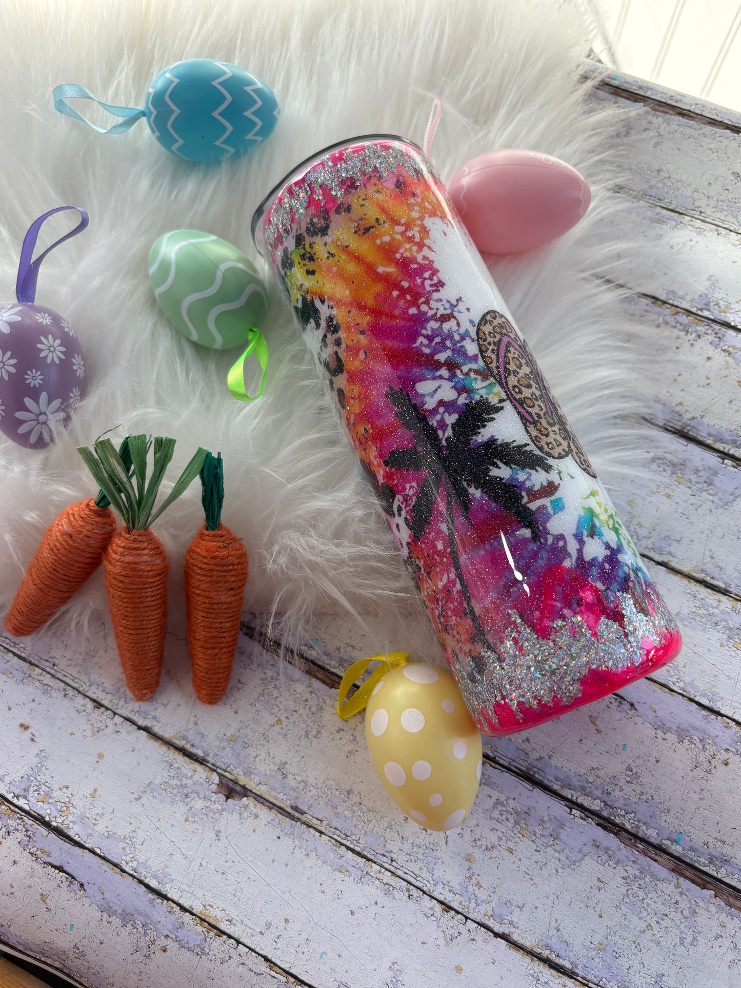 20 oz Life Is Better in Flip Flops Glitter Tumbler
