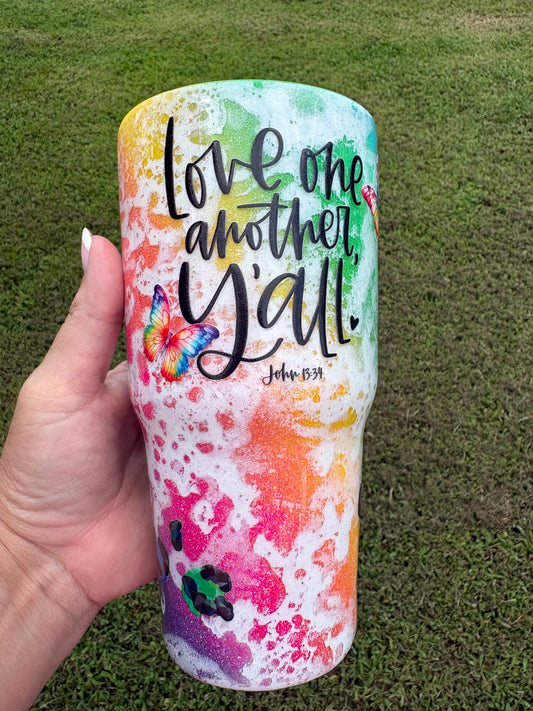 Love One Another | 30 oz Handmade Glitter Tumbler