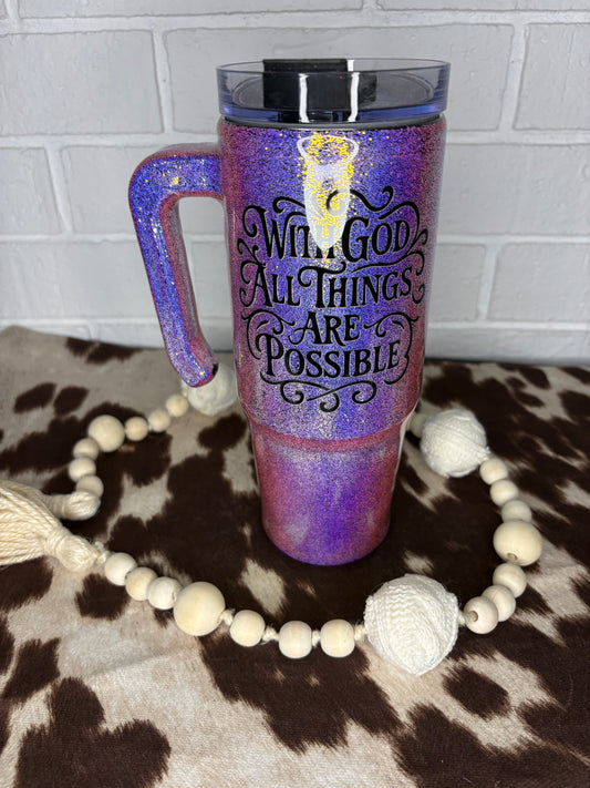 ✨ 30 oz Grippy Tumbler – Faith Meets Fierce Style ✨