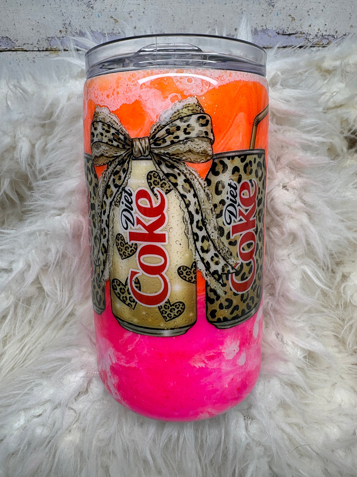 Diet Coke Leopard 14 oz Skinny Straight Tumbler