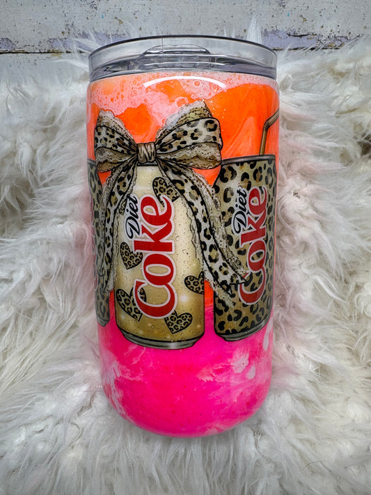 Diet Coke Leopard 14 oz Skinny Straight Tumbler