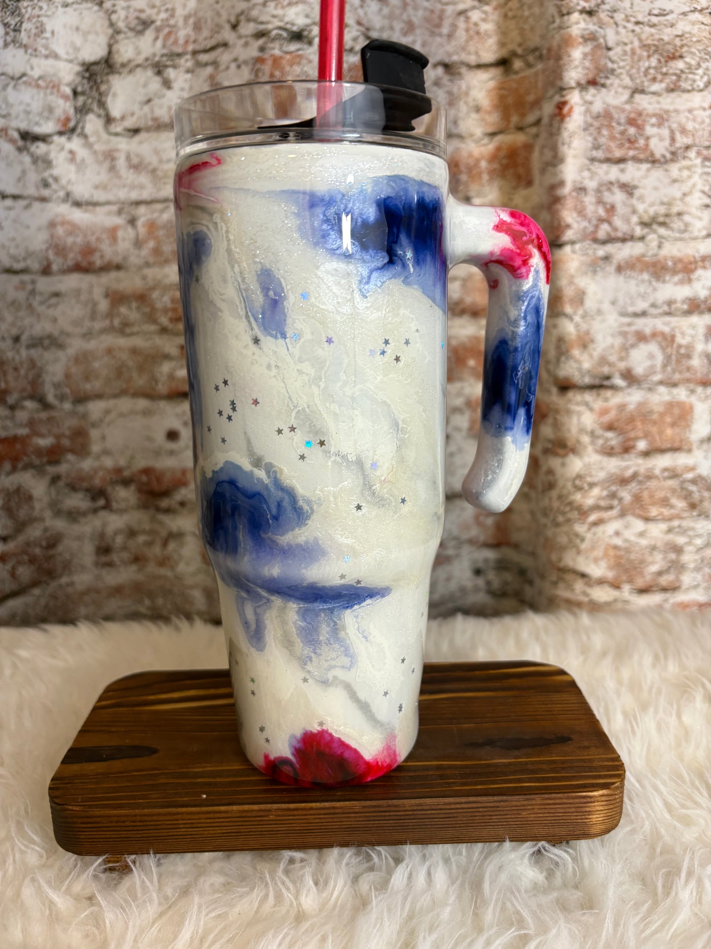 Celebrate in Style with Our 30oz Patriotic Ink Swirl Tumbler!