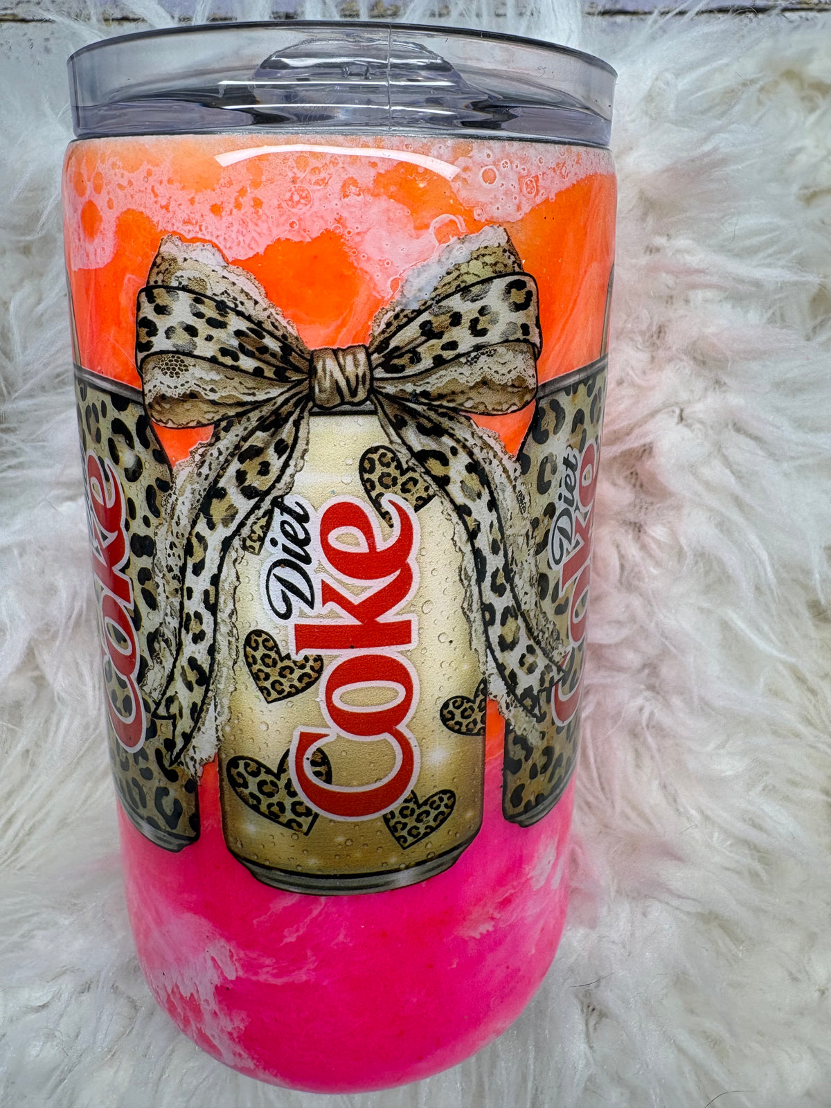 Diet Coke Leopard 14 oz Skinny Straight Tumbler
