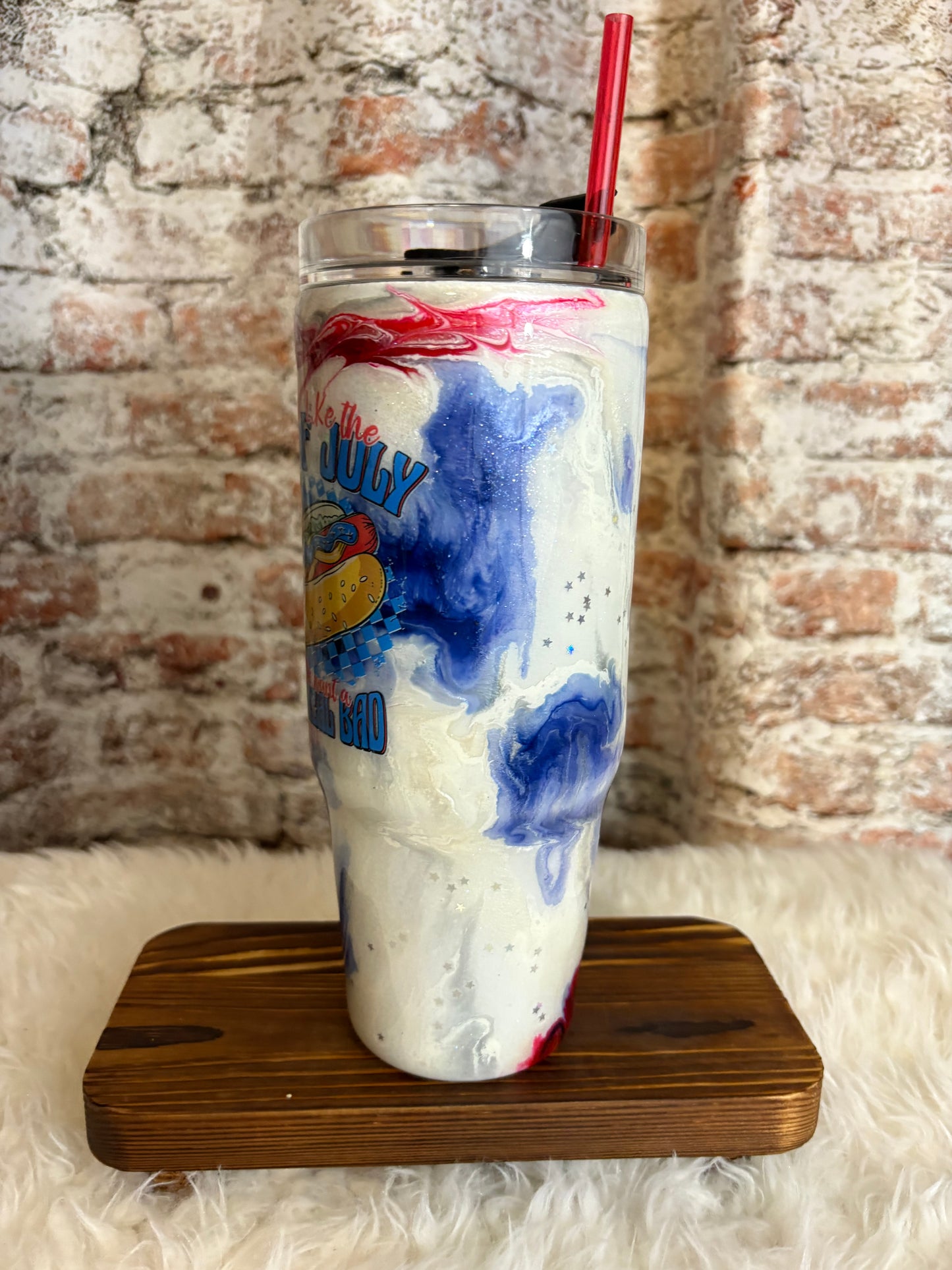 Celebrate in Style with Our 30oz Patriotic Ink Swirl Tumbler!