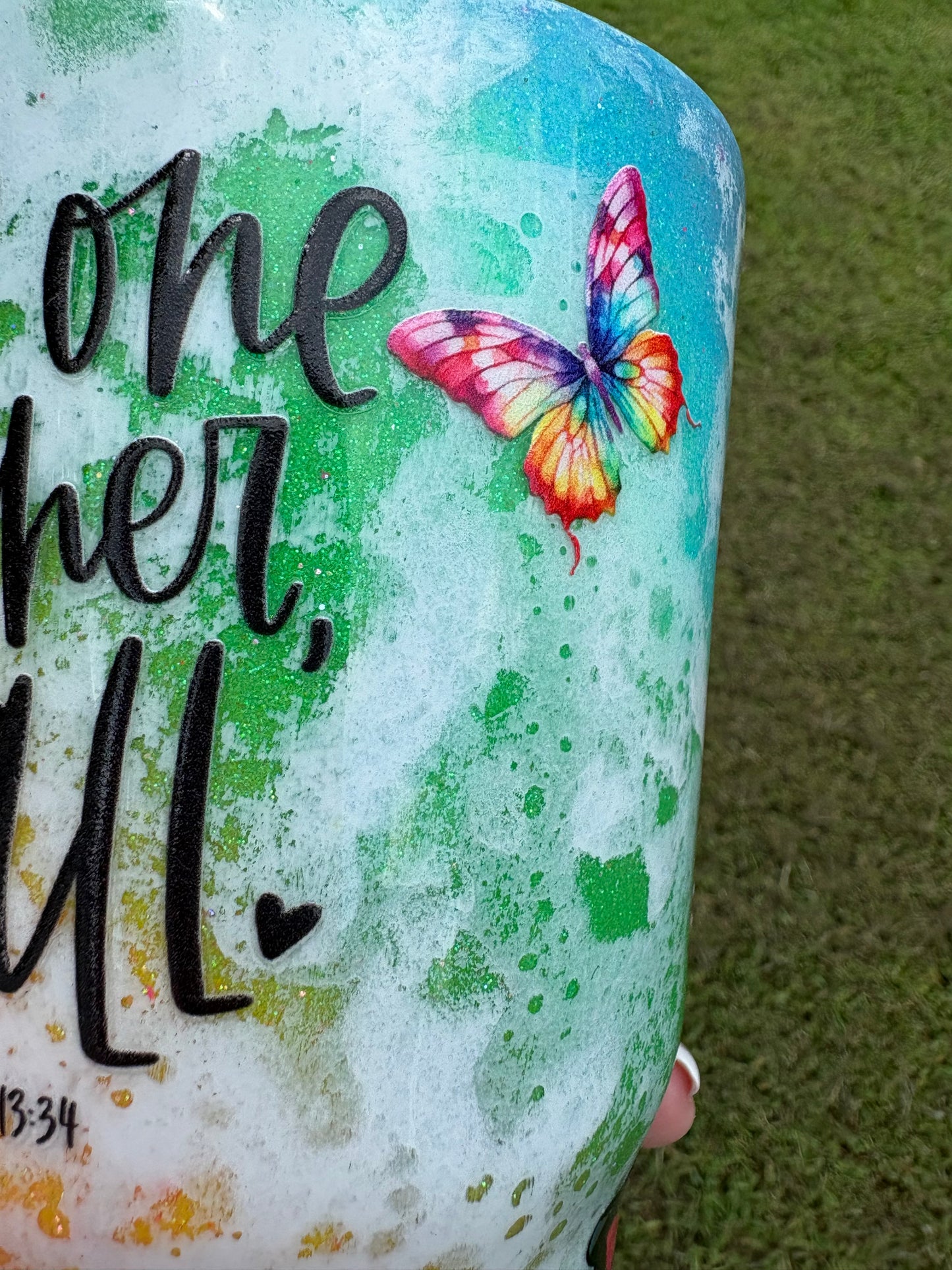 Love One Another | 30 oz Handmade Glitter Tumbler