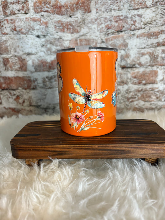 Floral Dragonfly & Leopard 10 oz Tumbler