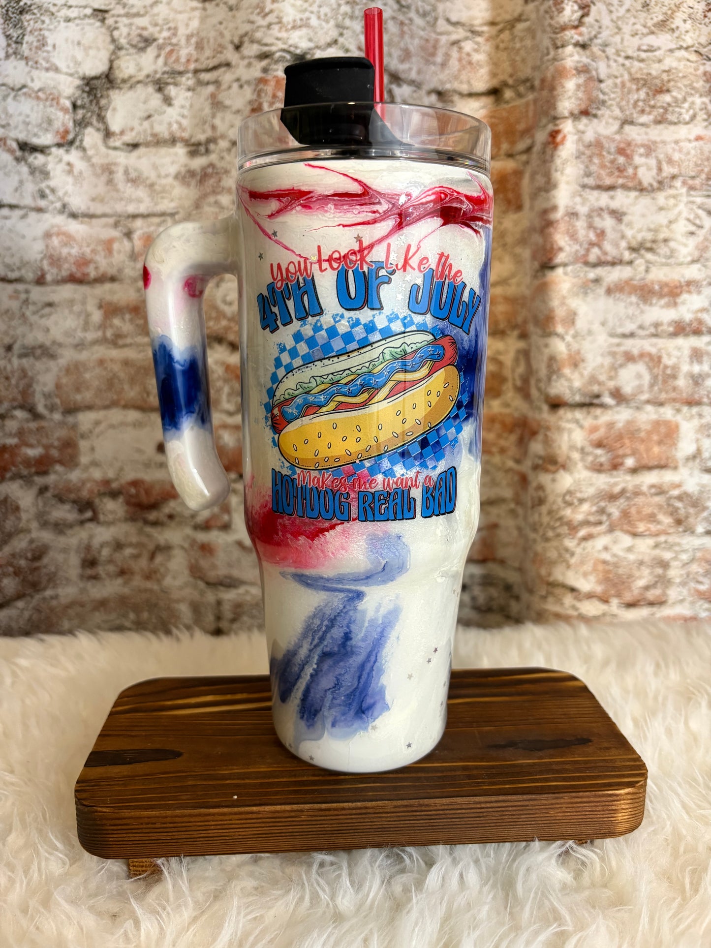 Celebrate in Style with Our 30oz Patriotic Ink Swirl Tumbler!