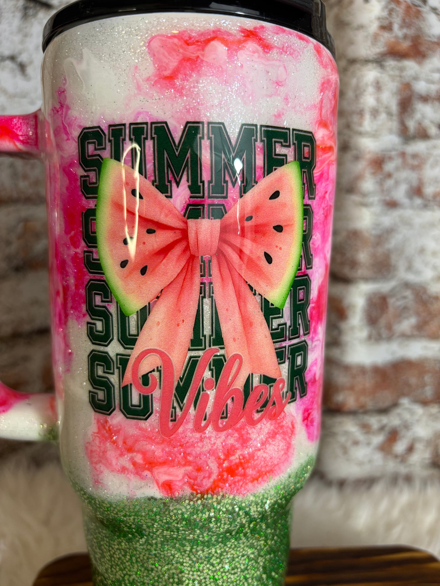 🍉🌞 Summer Vibes Watermelon Tumbler – 40oz of Sweet Sunshine! ✨