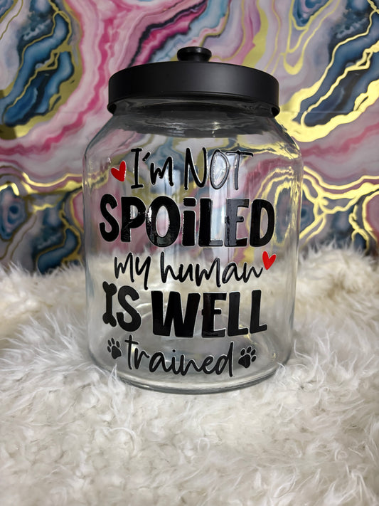 🐾 107 oz Dog Treat Canister – “I’m Not Spoiled” Edition 🦴