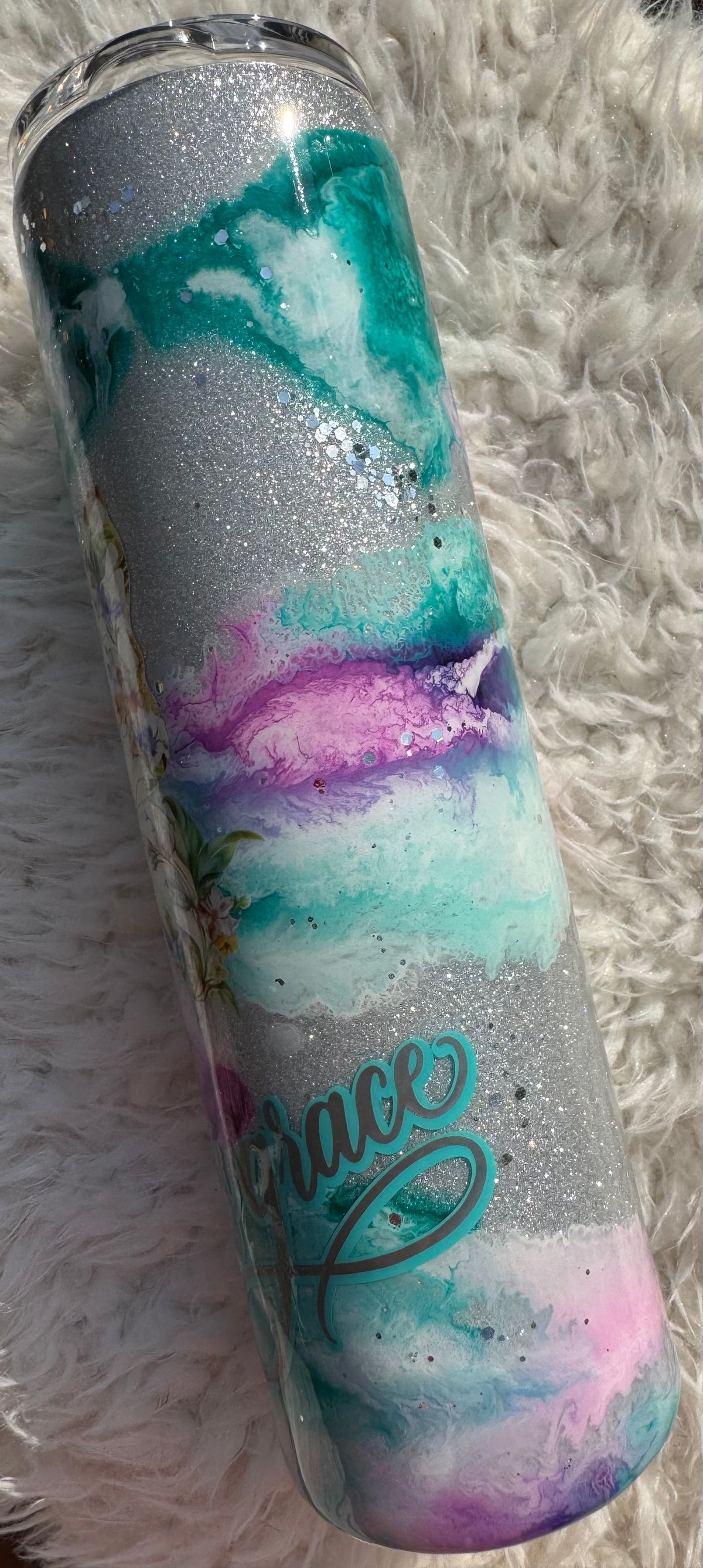 By His Grace Floral Butterfly Tumbler