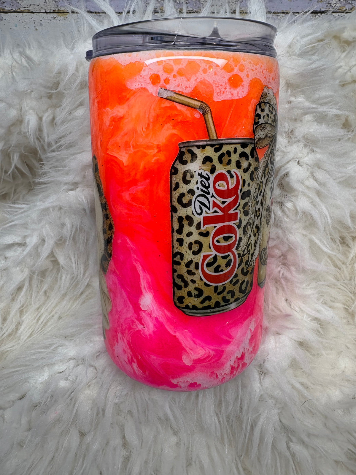 Diet Coke Leopard 14 oz Skinny Straight Tumbler