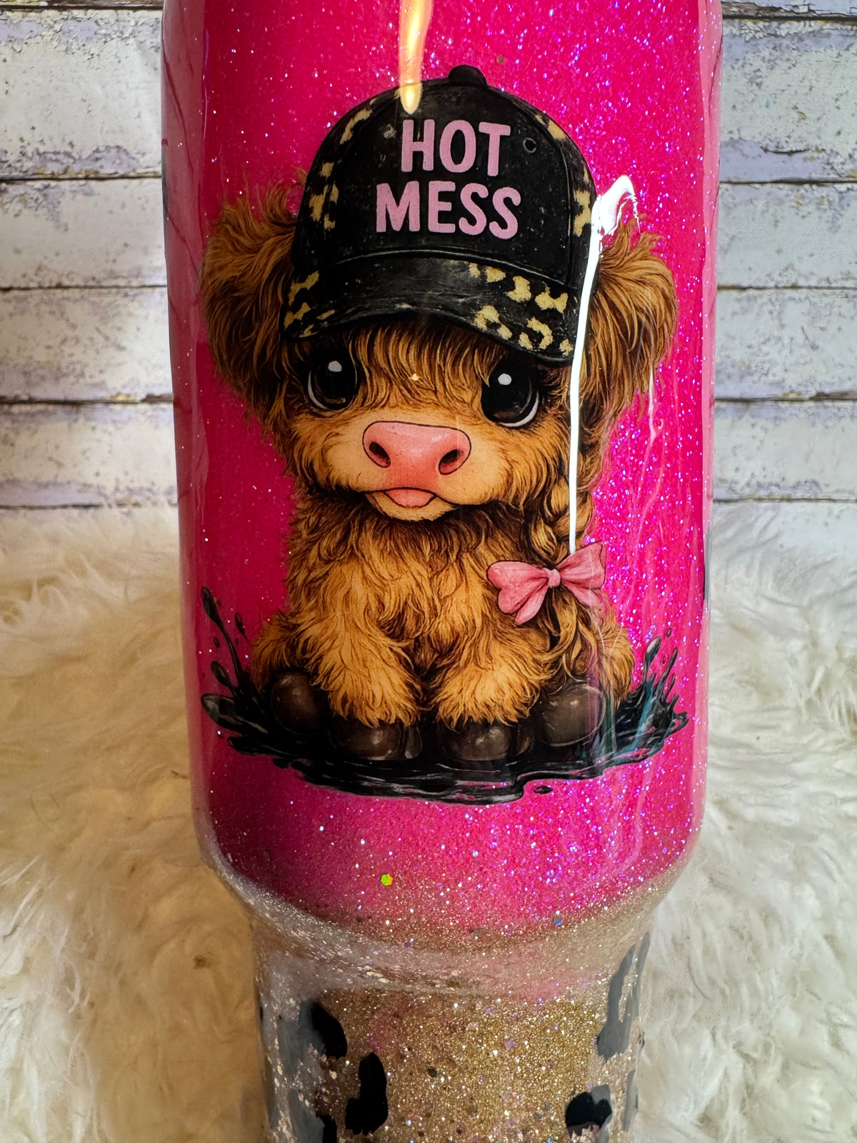Hot Mess Highland Cow – 40 oz Stainless Steel Tumbler