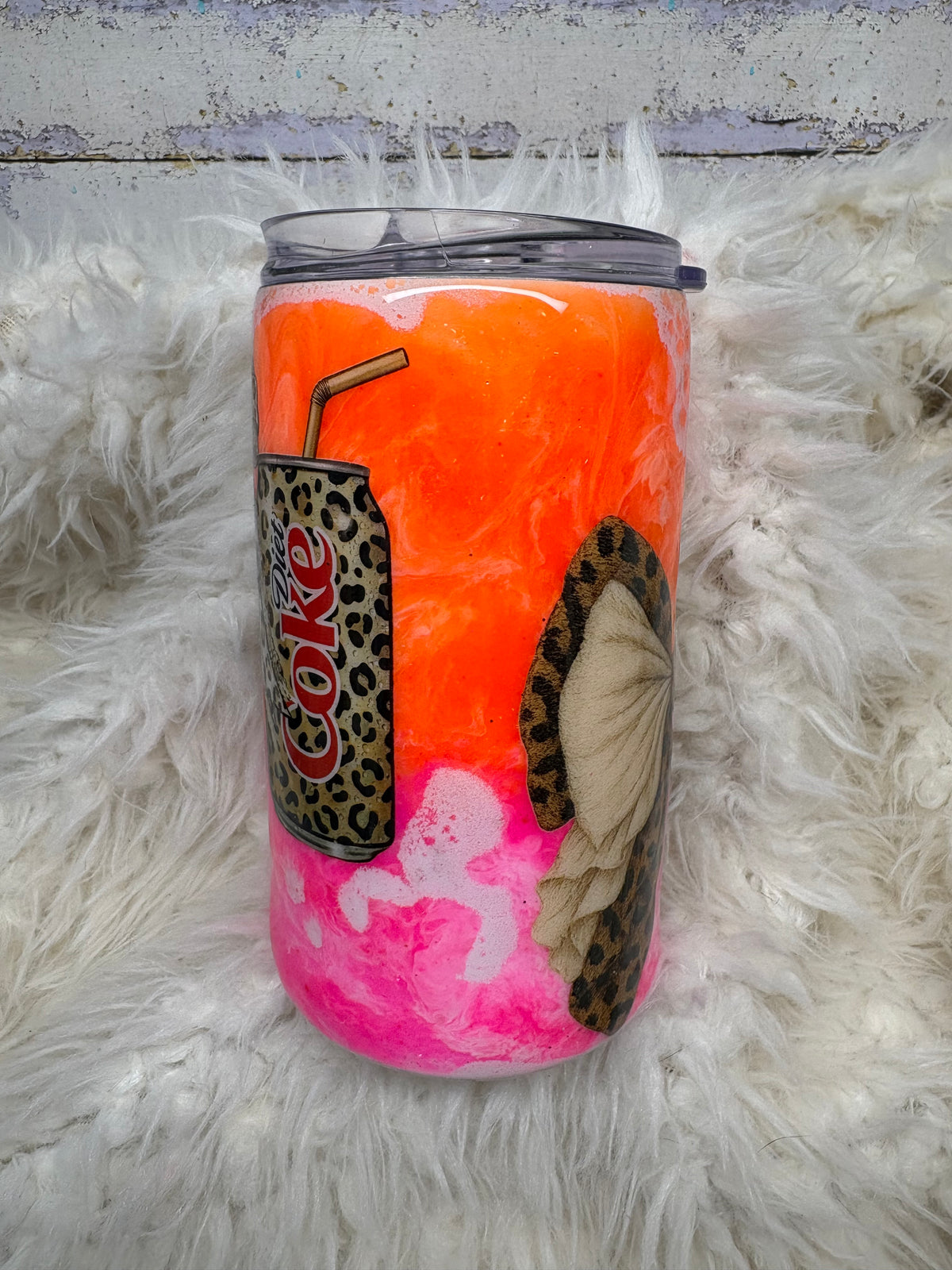 Diet Coke Leopard 14 oz Skinny Straight Tumbler