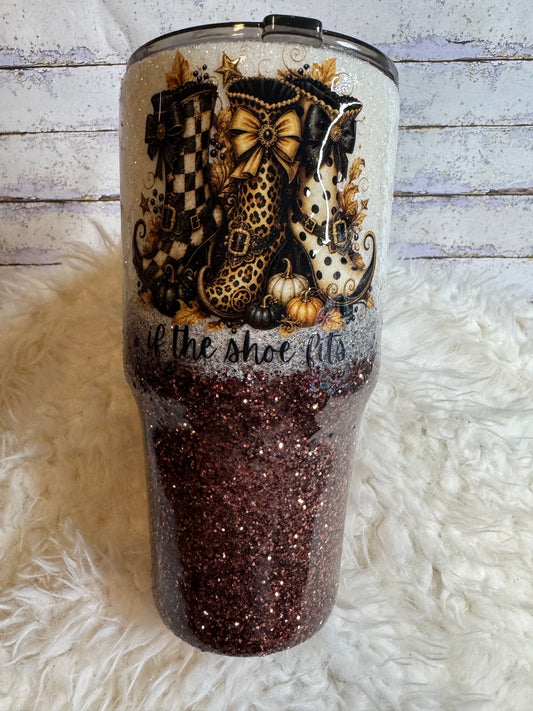 If the Shoe Fits – 30 oz Western Fall Glitter Tumbler