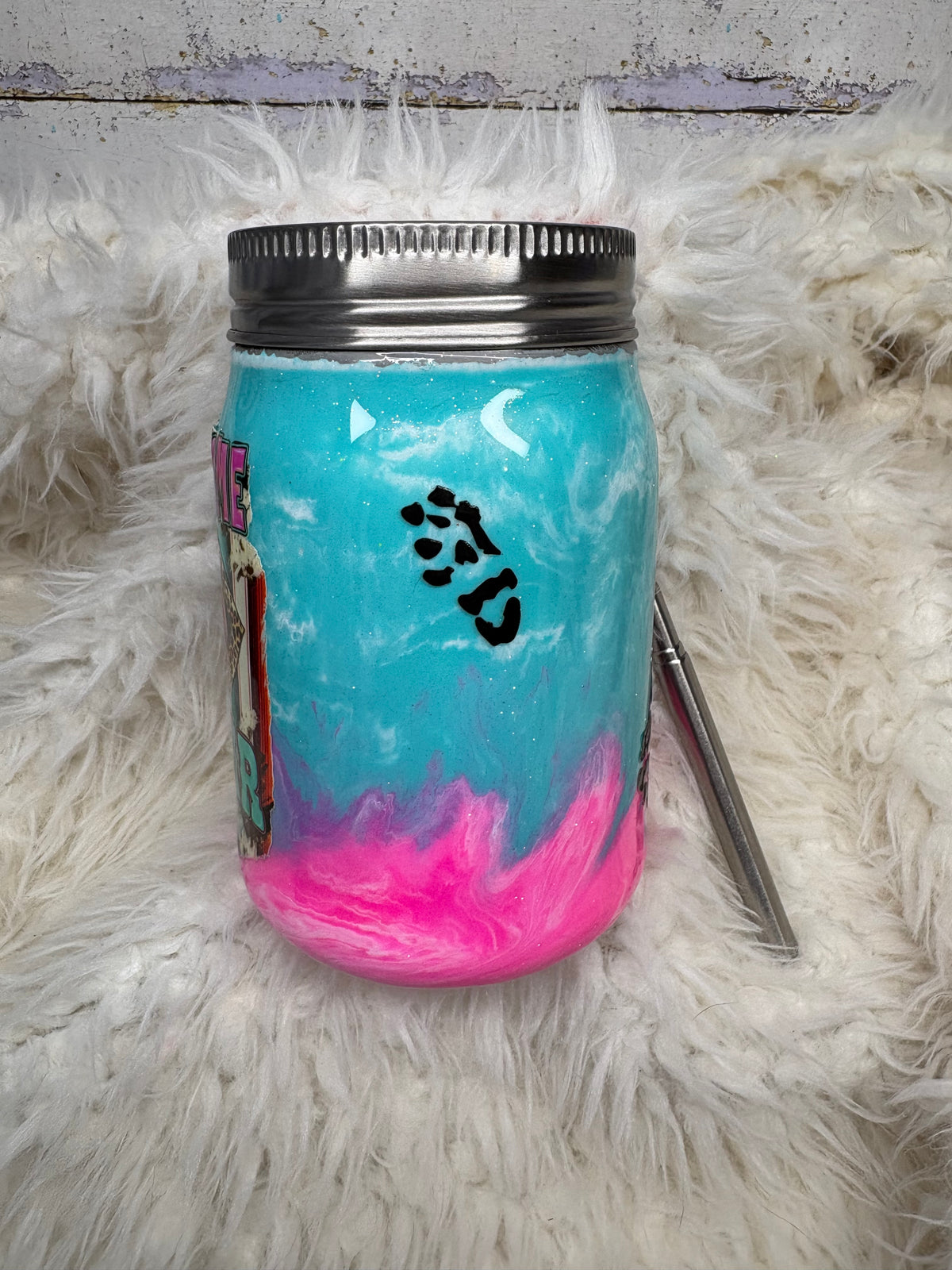 Retro Rock Personalized 10 oz Mason Jar Tumbler