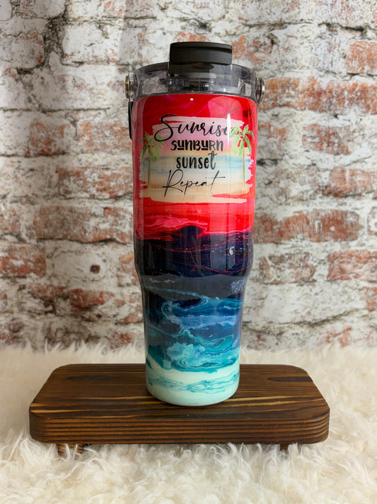 🌅 30 oz Sunset Beach Hydro Tumbler 🌊