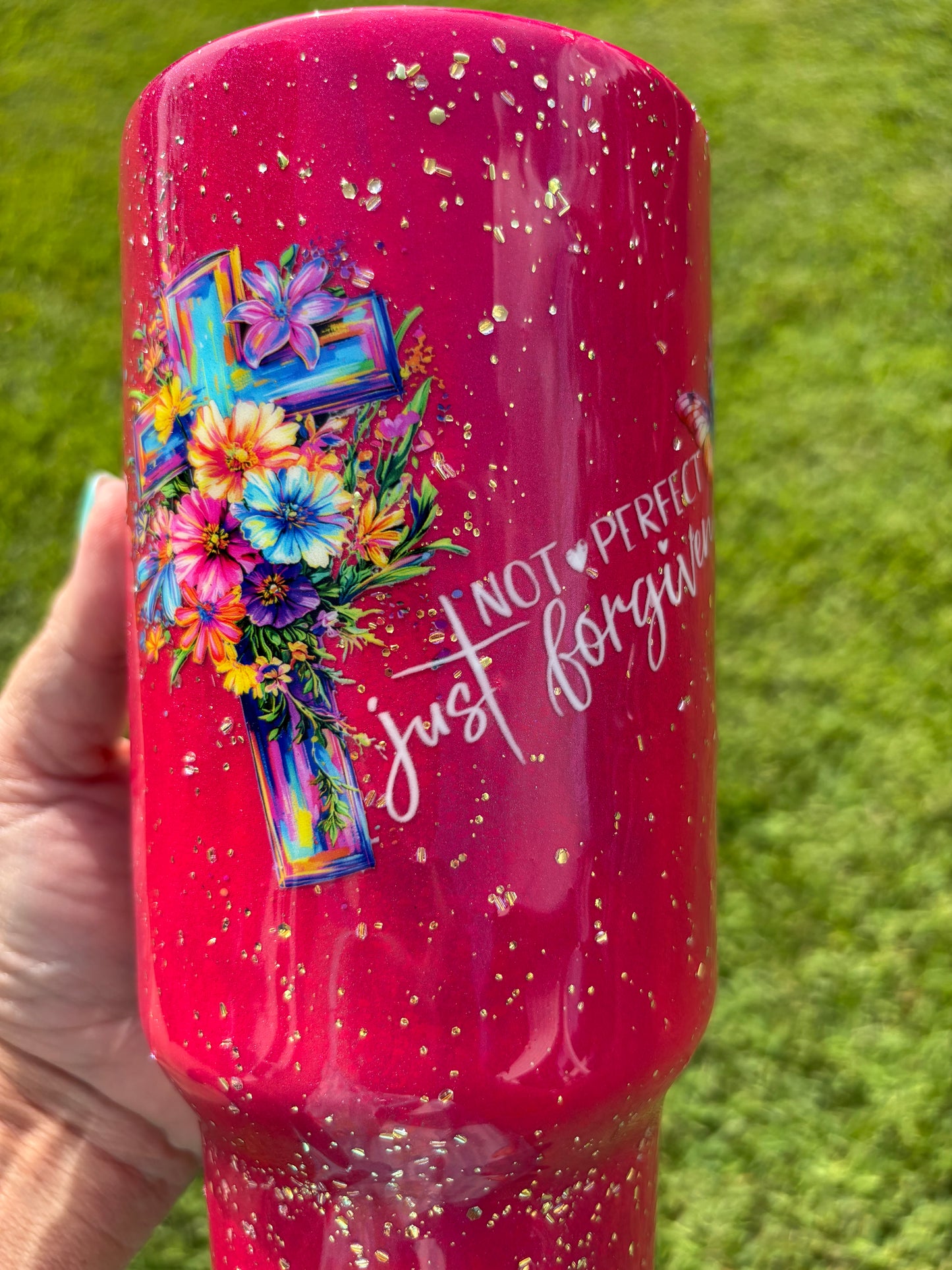 NOT PERFECT, JUST FORGIVEN – 40 OZ CURVED TUMBLER